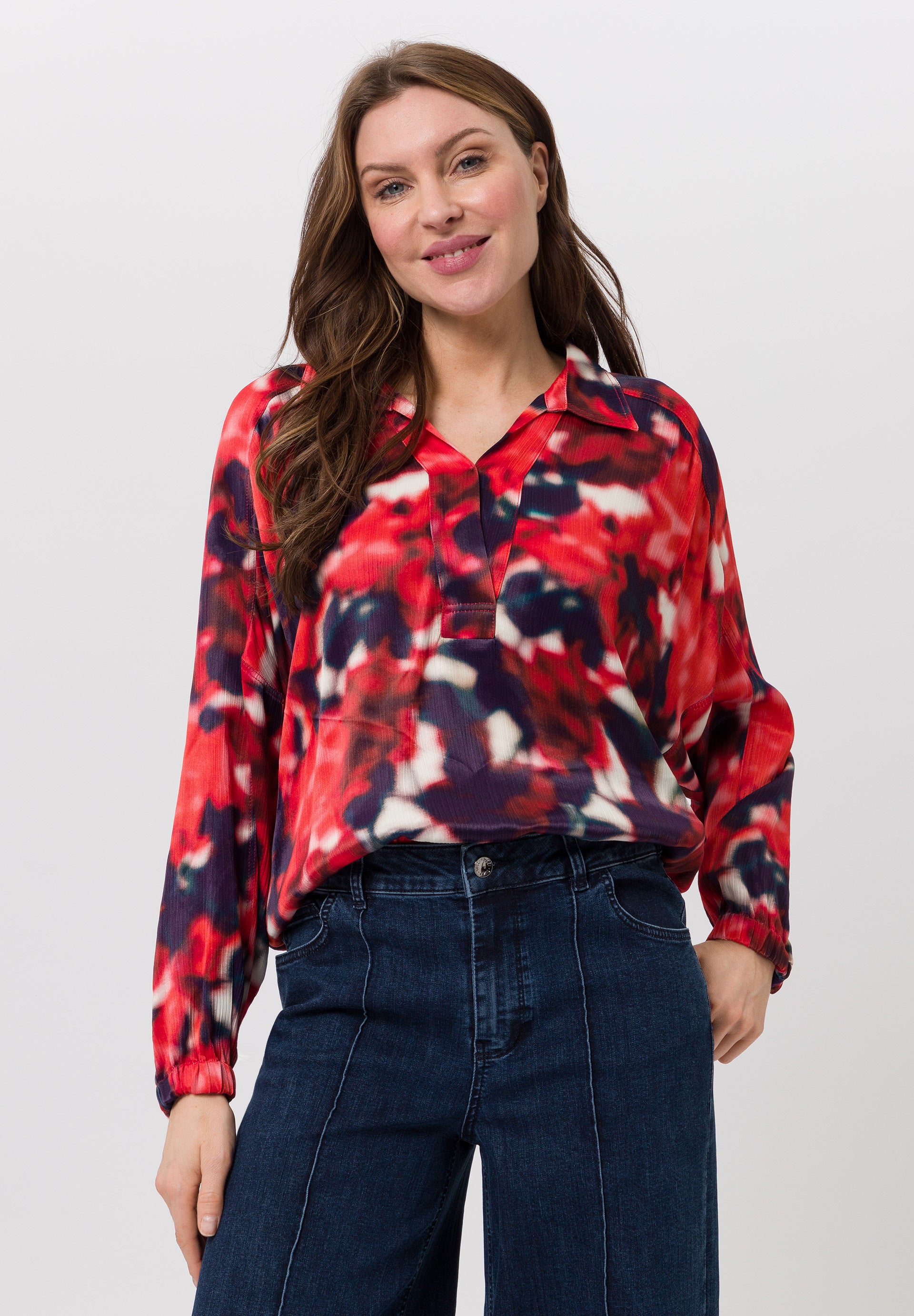 TUZZI RED PRINT BLOUSE 421102500 225