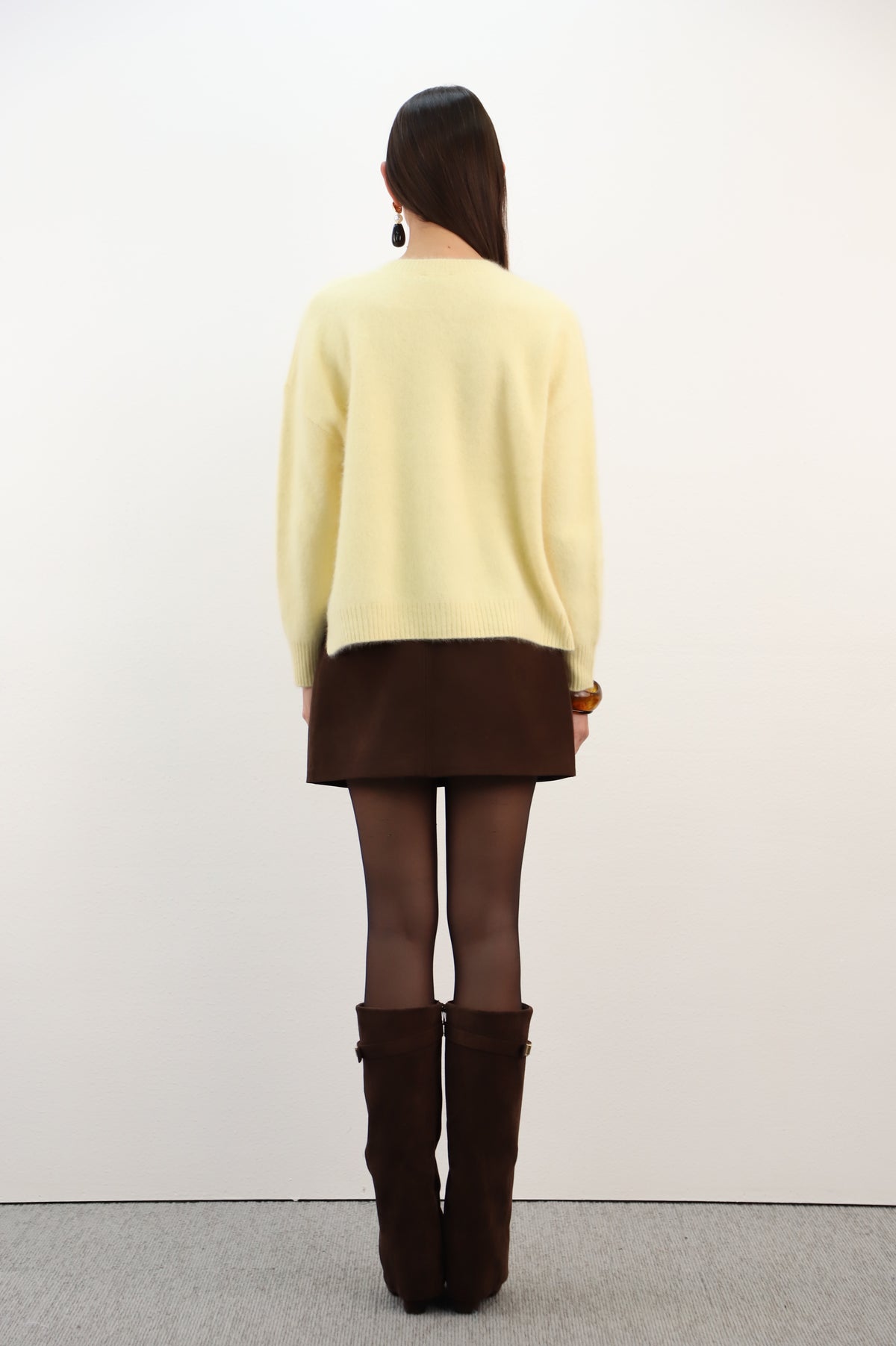 ESTHEME YELLOW V-NECK CARDIGAN WES26A74R 226