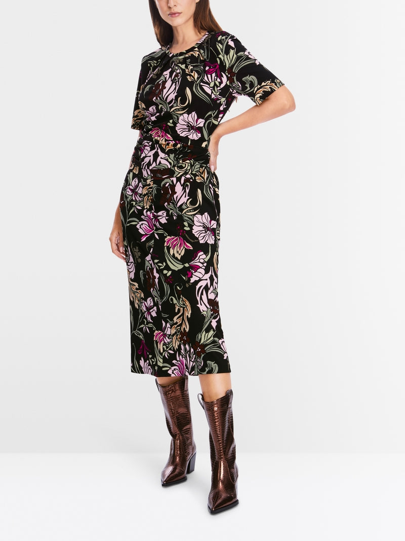 MARCCAIN BLACK PRINT JERSEY DRESS XC2118 J21 224