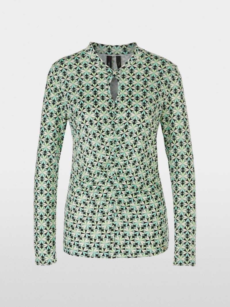 MARCCAIN PISTACHIO PRINTED JERSEY TOP XC4831 J09 224