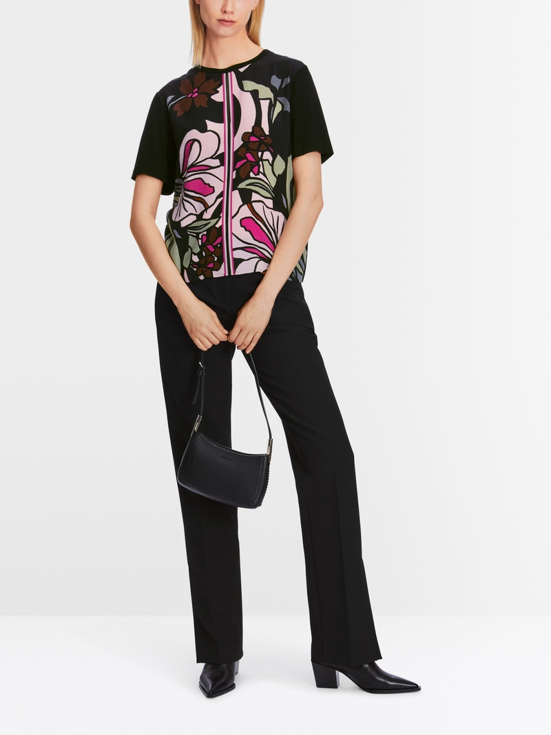 MARCCAIN BLACK FLORAL TOP XC5502 J29 224