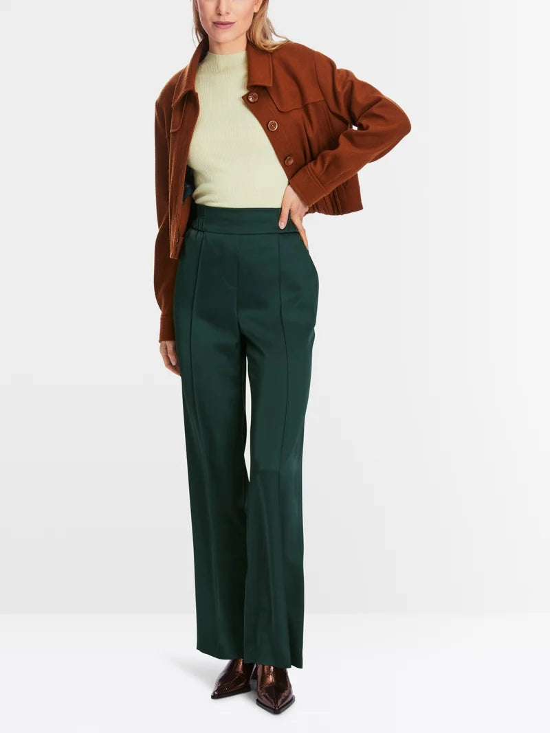 MARCCAIN GREEN SATIN TROUSERS XC8145 W15 224