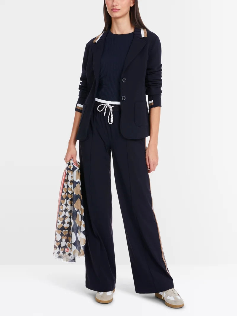 MARCCAIN NAVY CONTRAST COLLAR AND CUFF JACKET YS3414 J09 125