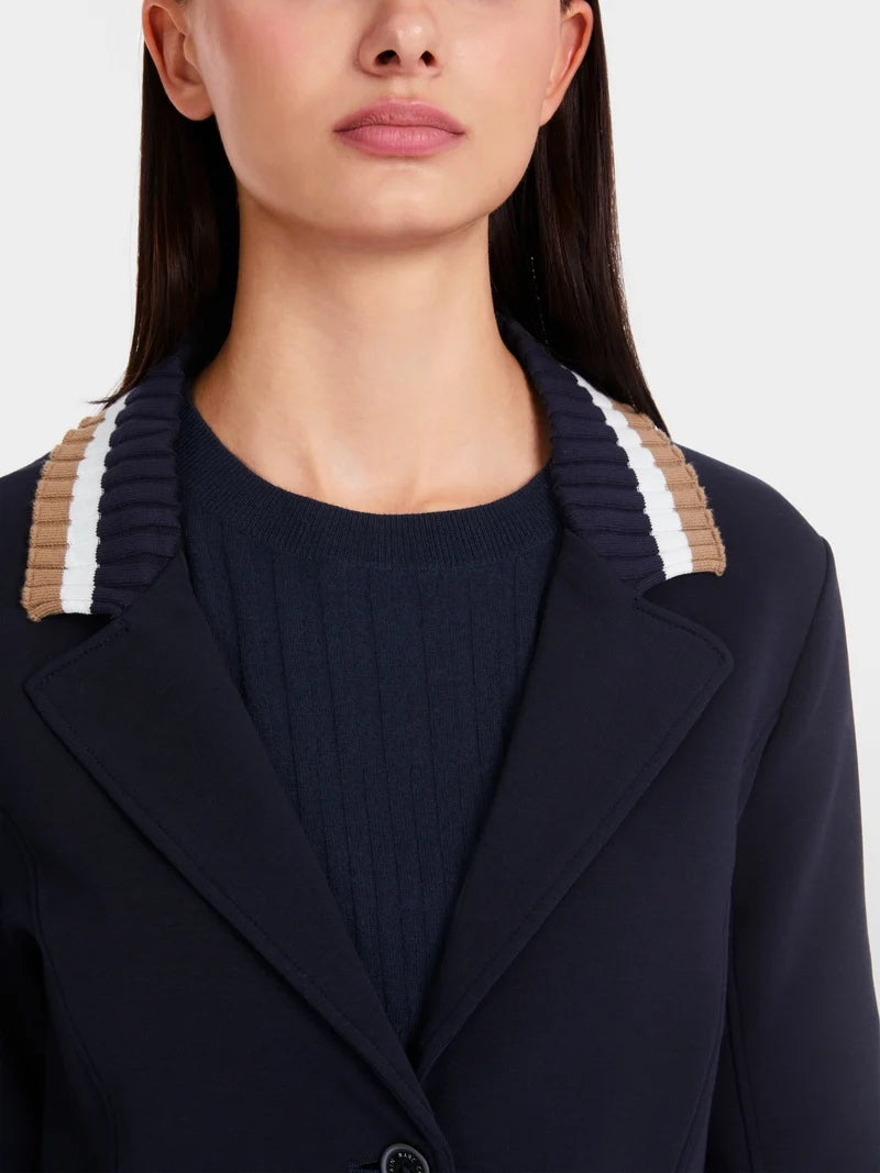 MARCCAIN NAVY CONTRAST COLLAR AND CUFF JACKET YS3414 J09 125