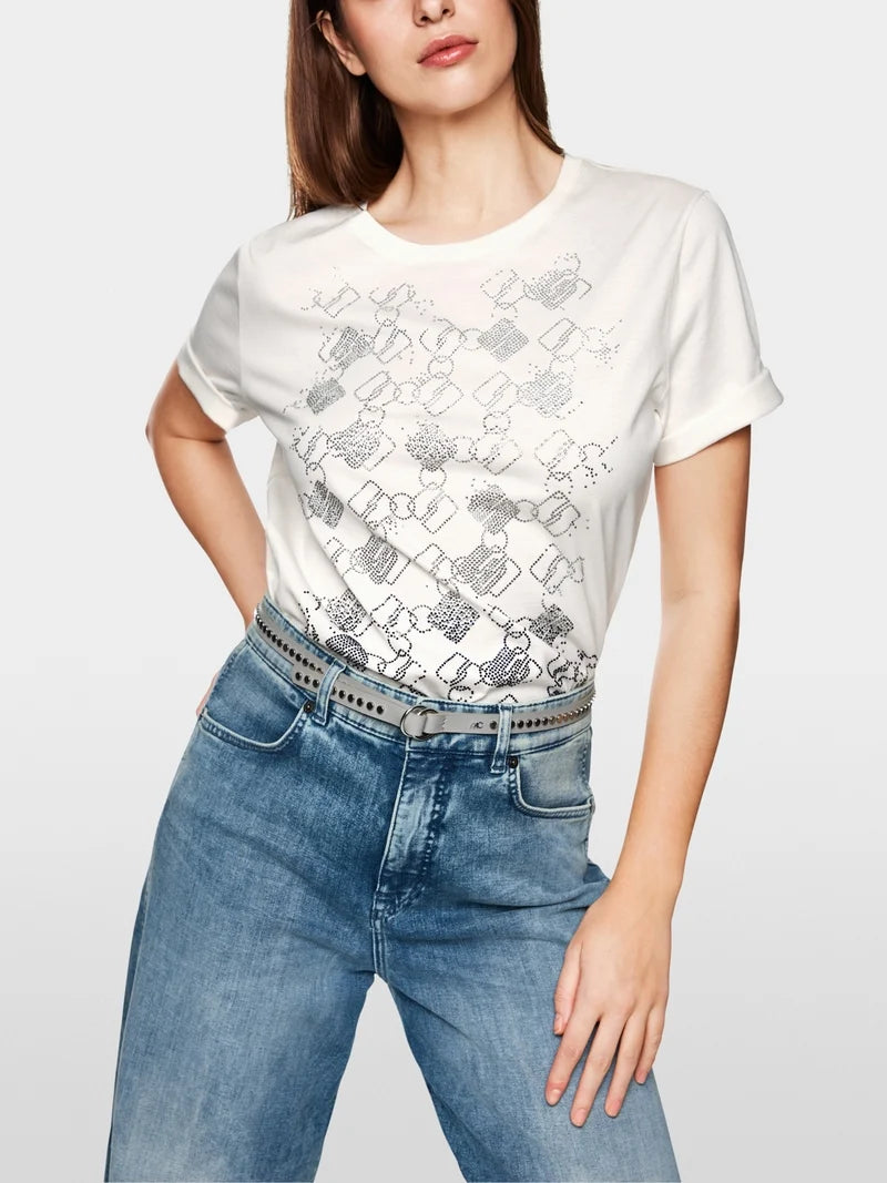 MARCCAIN CREAM SPARKLE T-SHIRT ZS 4820 J33 225