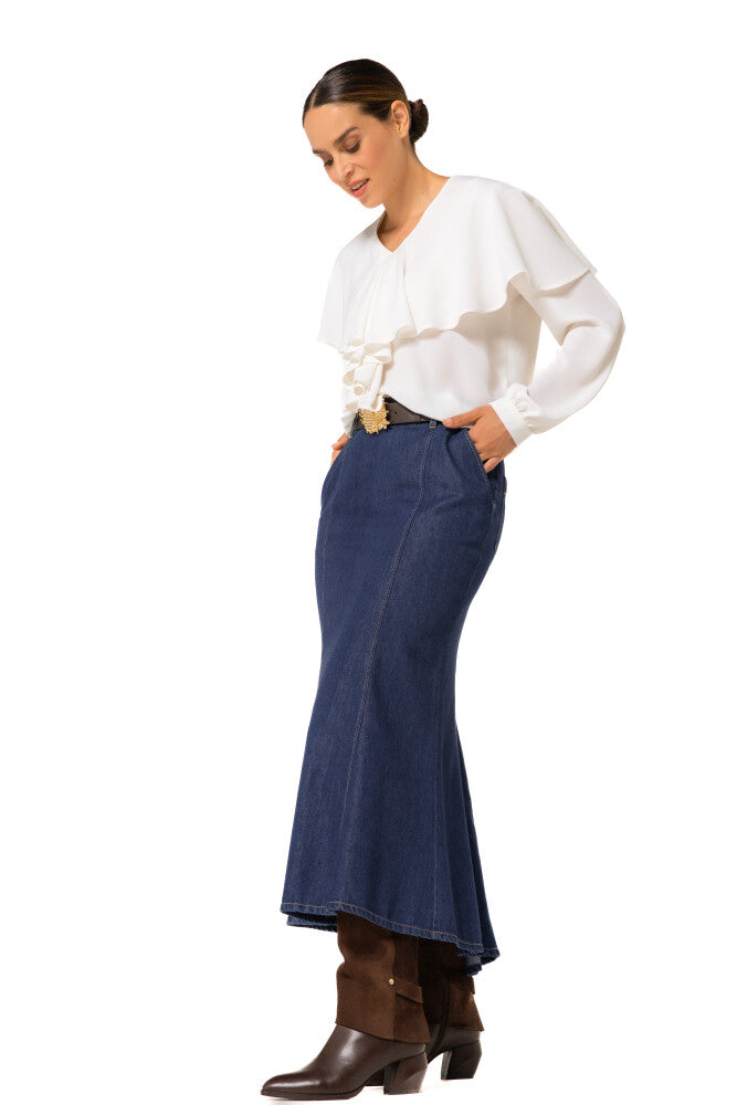 CAROLINE BISS DENIM LONG SKIRT 4750 225
