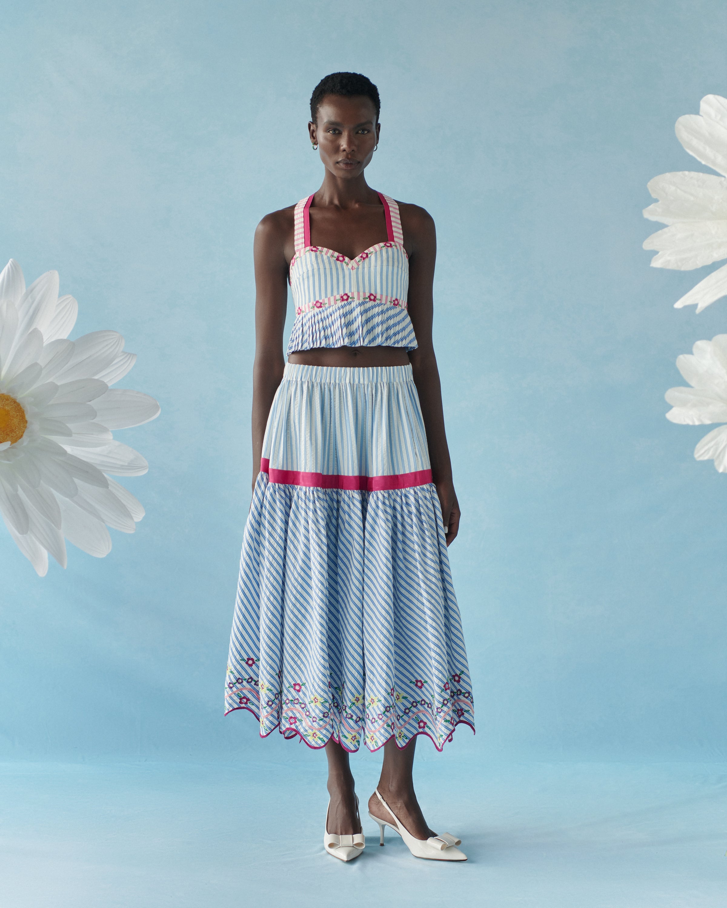 スカート willfully boa tulle stripe pencil SK celia_b_rambai_skirt_stocked_a