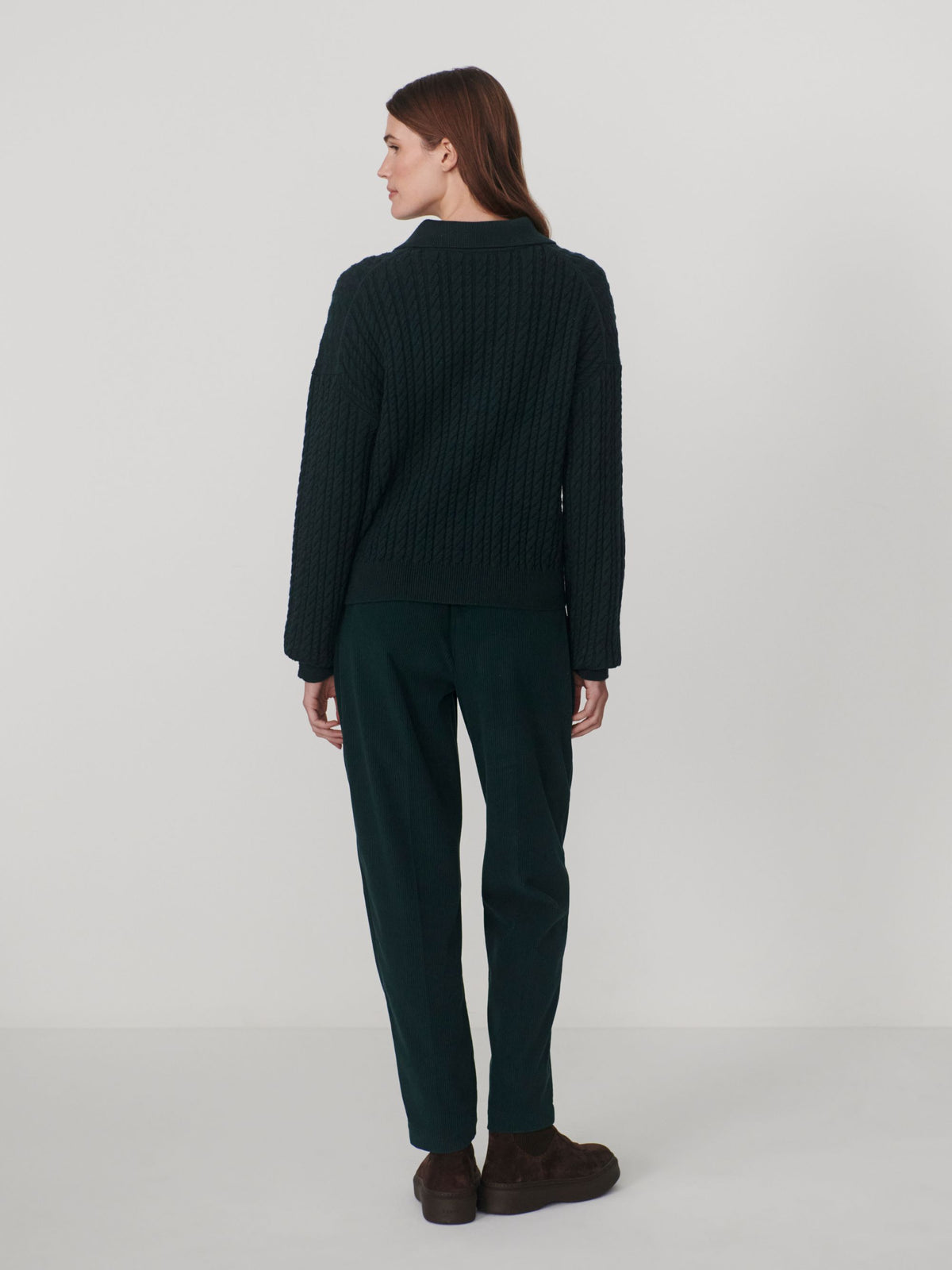 VARLEY GREEN DOTTIE POLO KNIT SWEATER 226