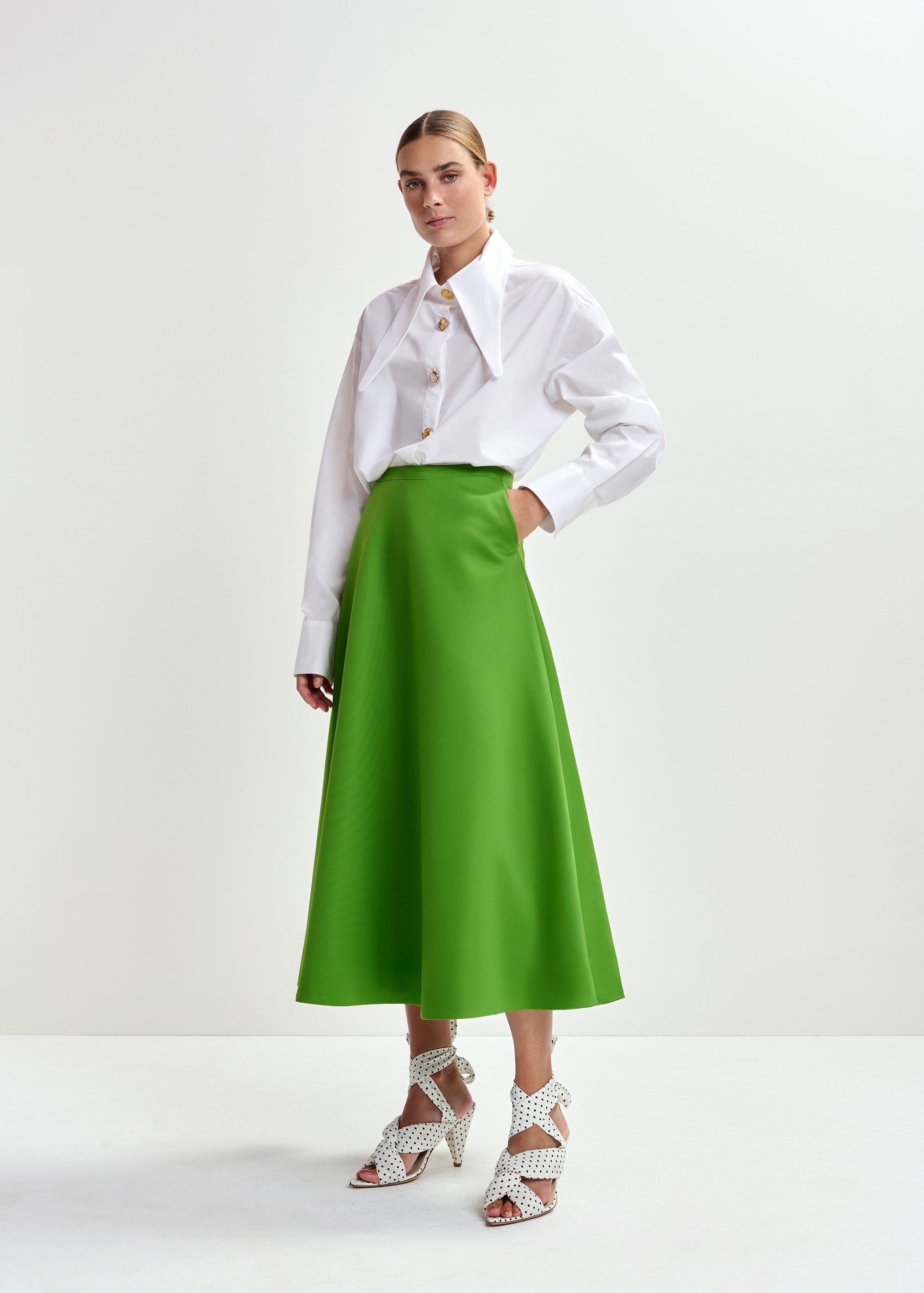 essential antwerp green over the knee skirt julio shop macbees killarney ireland 