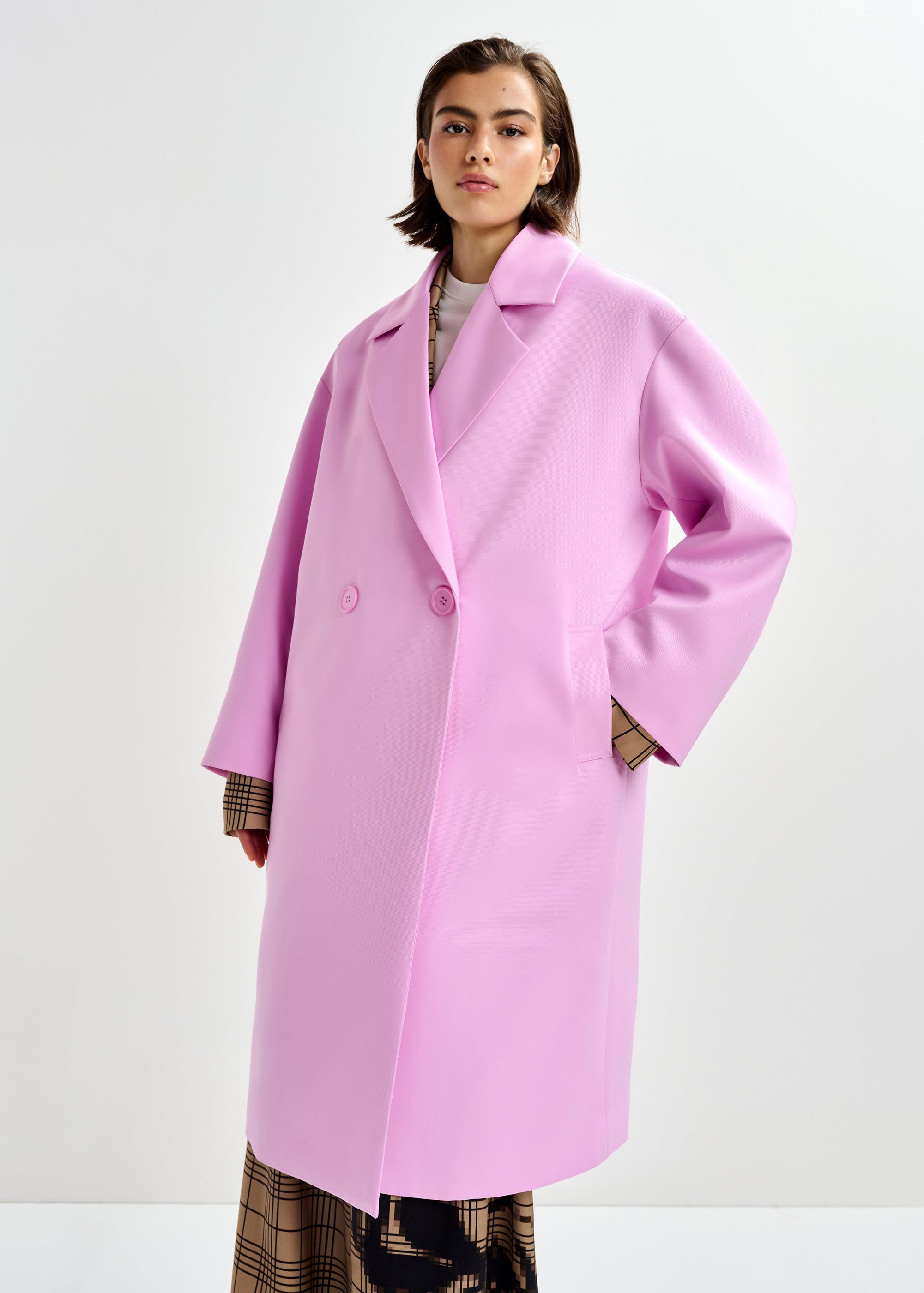 essential antwerp pink oversized coat junta shop macbees killarney ireland 