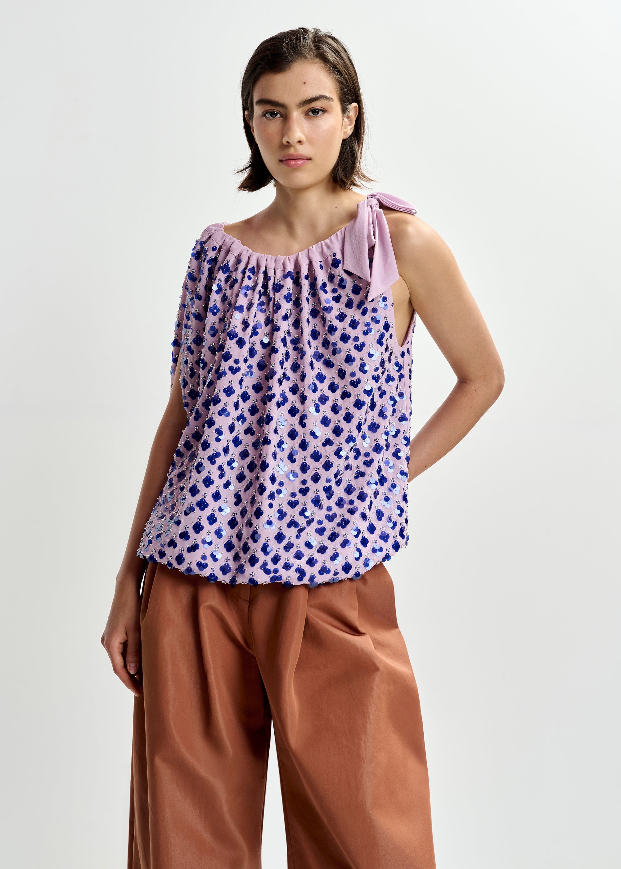 essential antwerp smocked mulit sequined top jocelyn shop macbees killarney ireland 