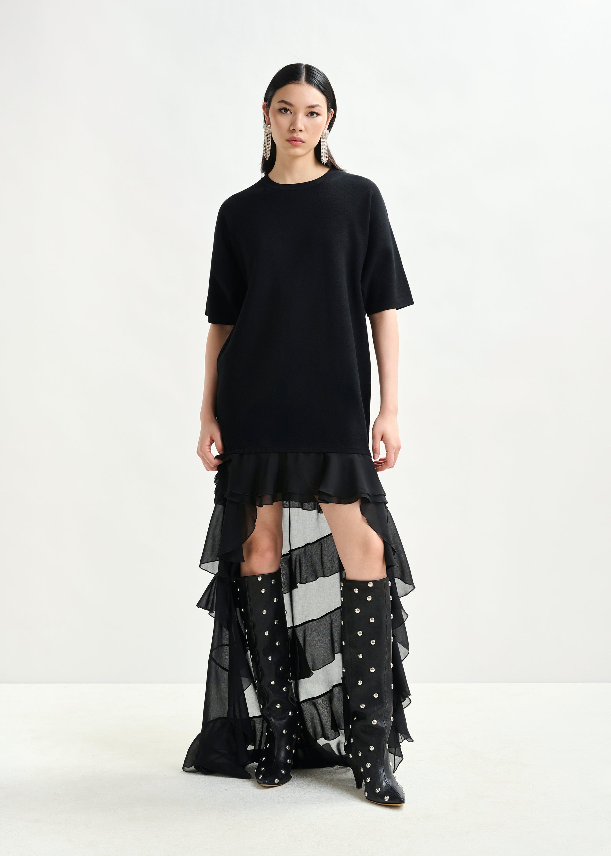 essentiel antwerp imaille black maxi dress stocked at macbees ireland