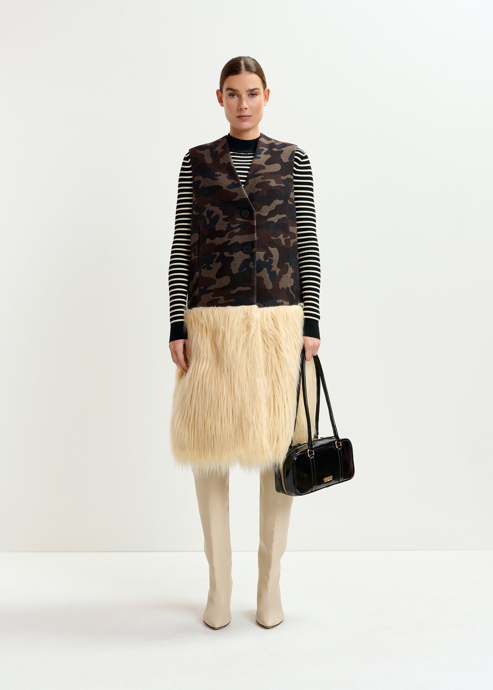 essentiel antwerp imker camo fur jacket stocked at macbes ireland