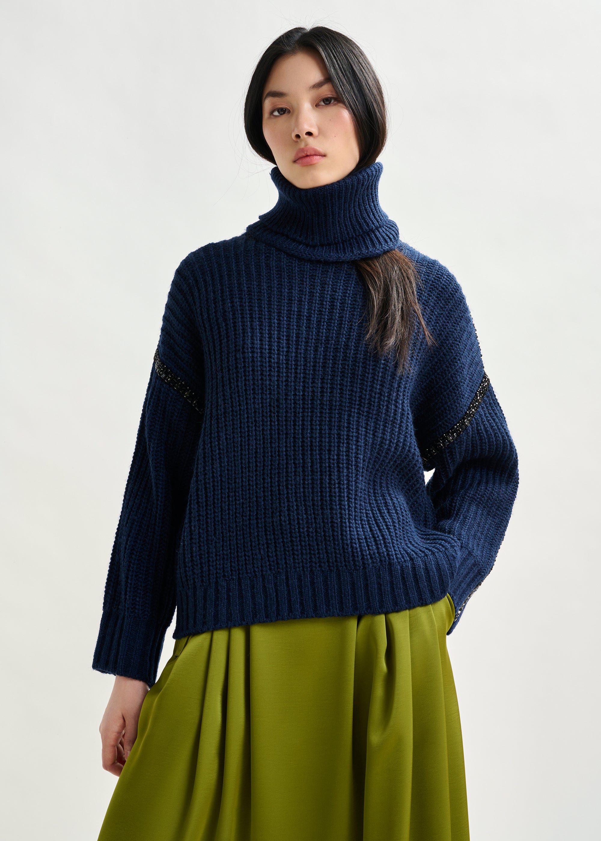 essentiel antwerp indsay navy jumper stocked at macbees ireland 