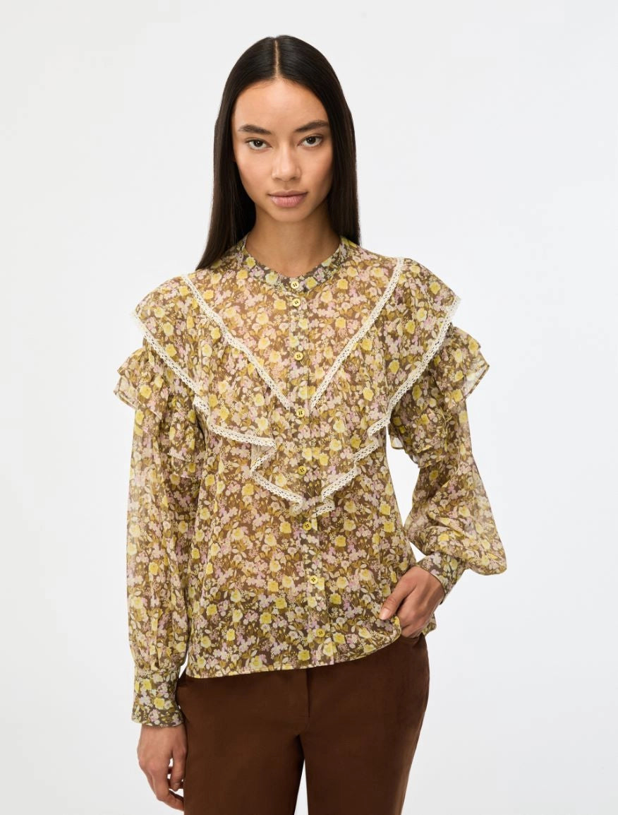  i blues floral lime frill blouse 7111066102006 shop macbees killarney ireland