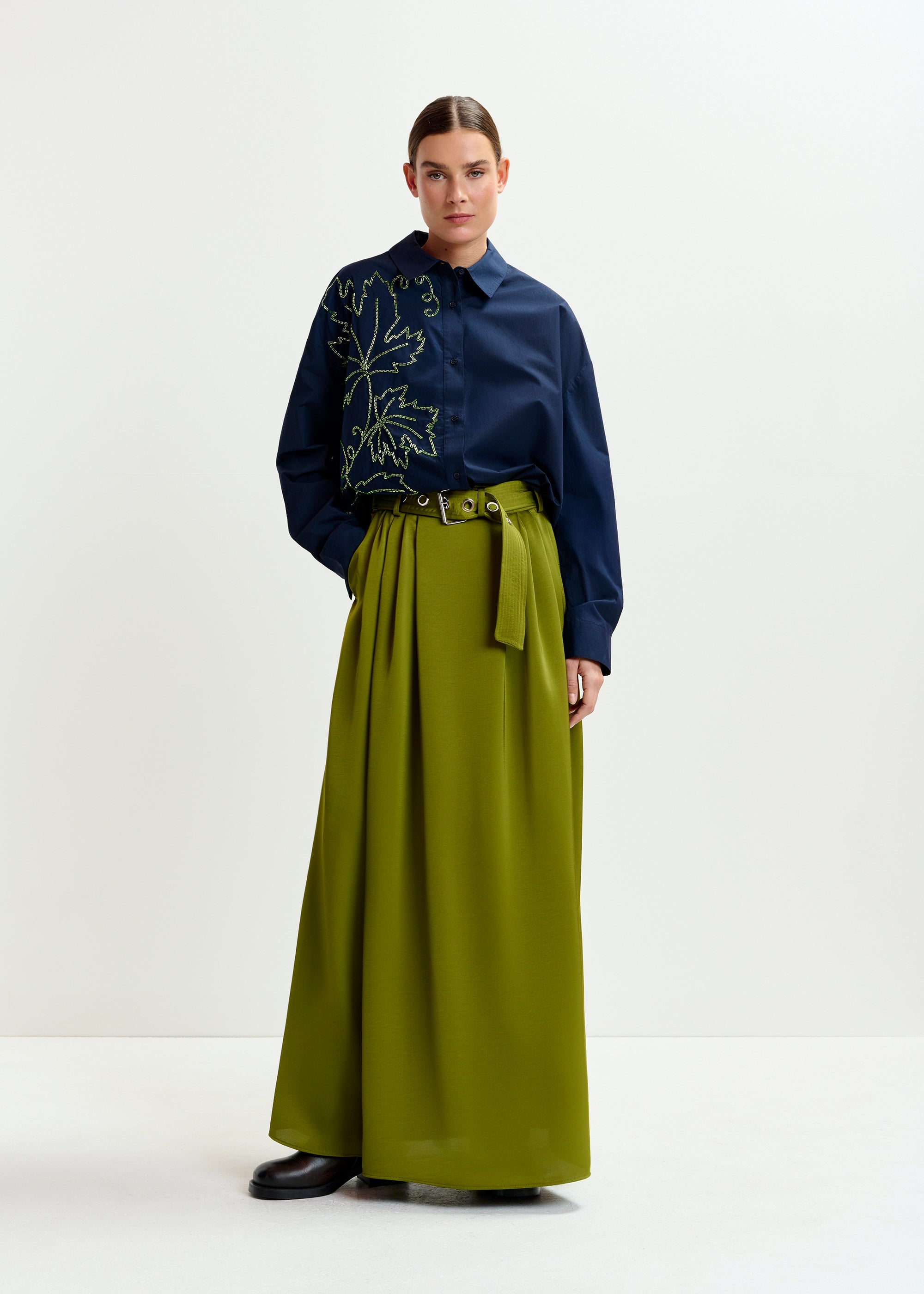 ESSENTIEL ANTWERP IBERIS GREEN SKIRT 225