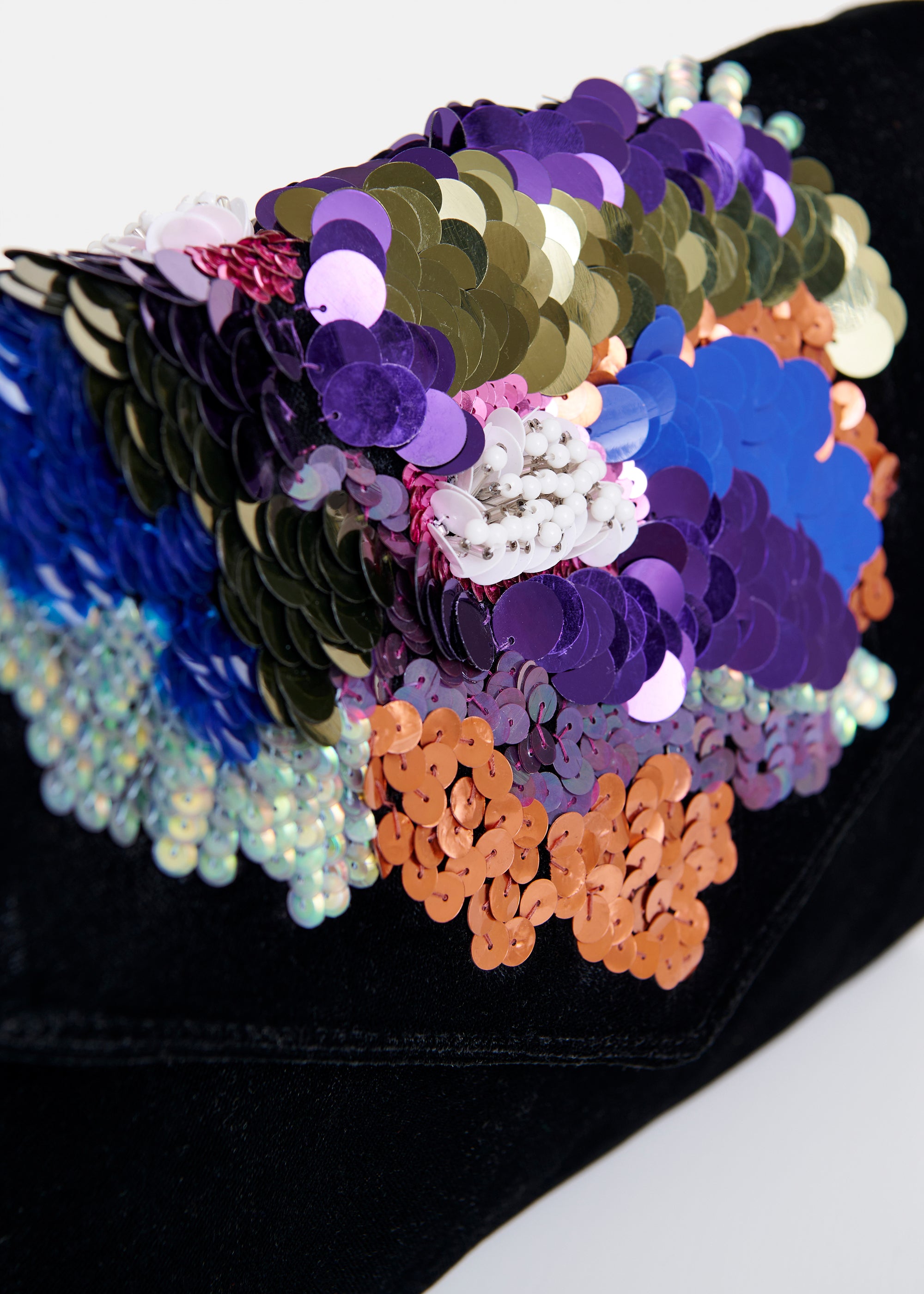 ESSENTIEL ANTWERP INTENSIFY SEQUINS VELVET  BLACK BAG 225
