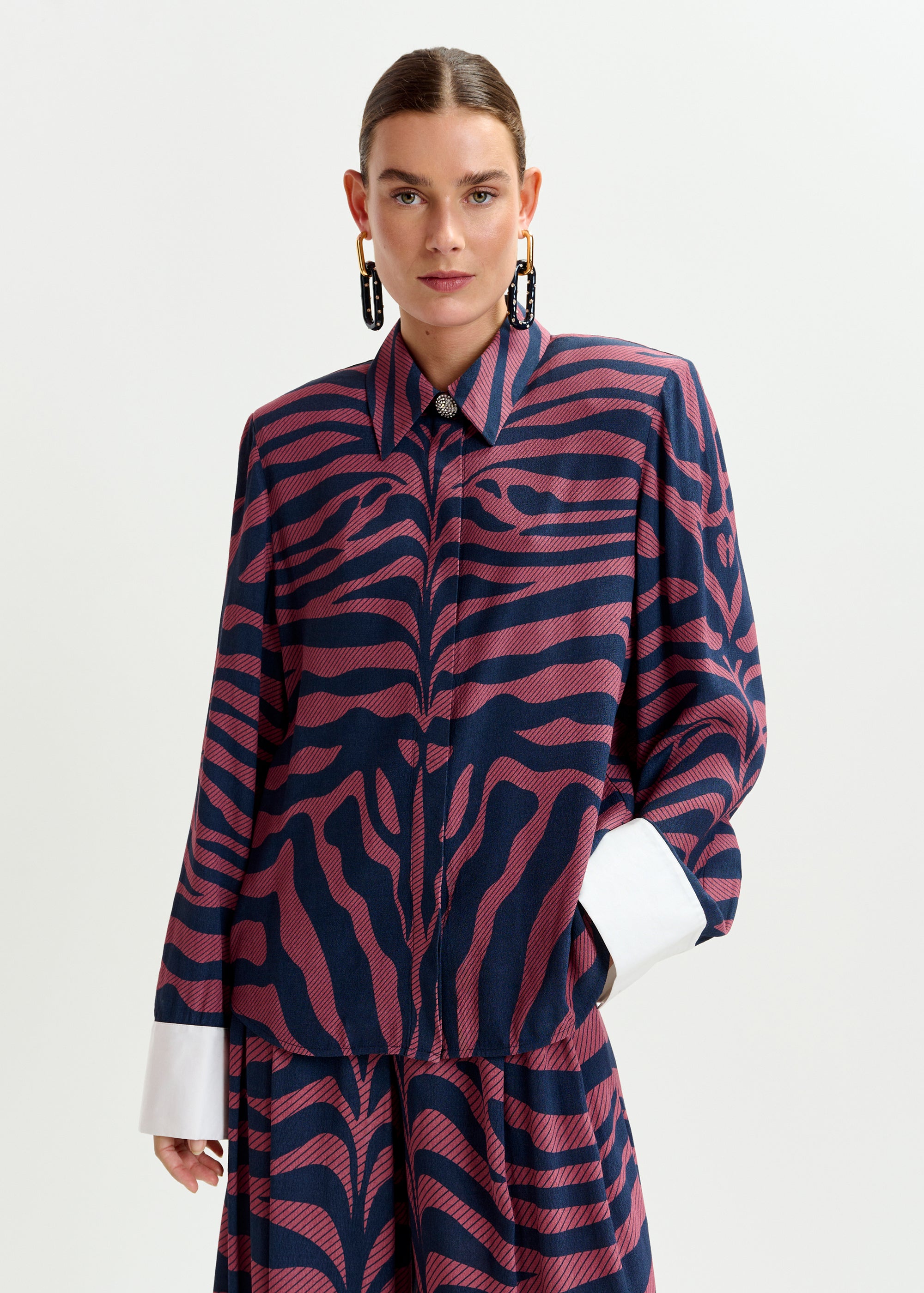 ESSENTIEL ANTWERP ISHOW ZEBRA PRINT SHIRT 225
