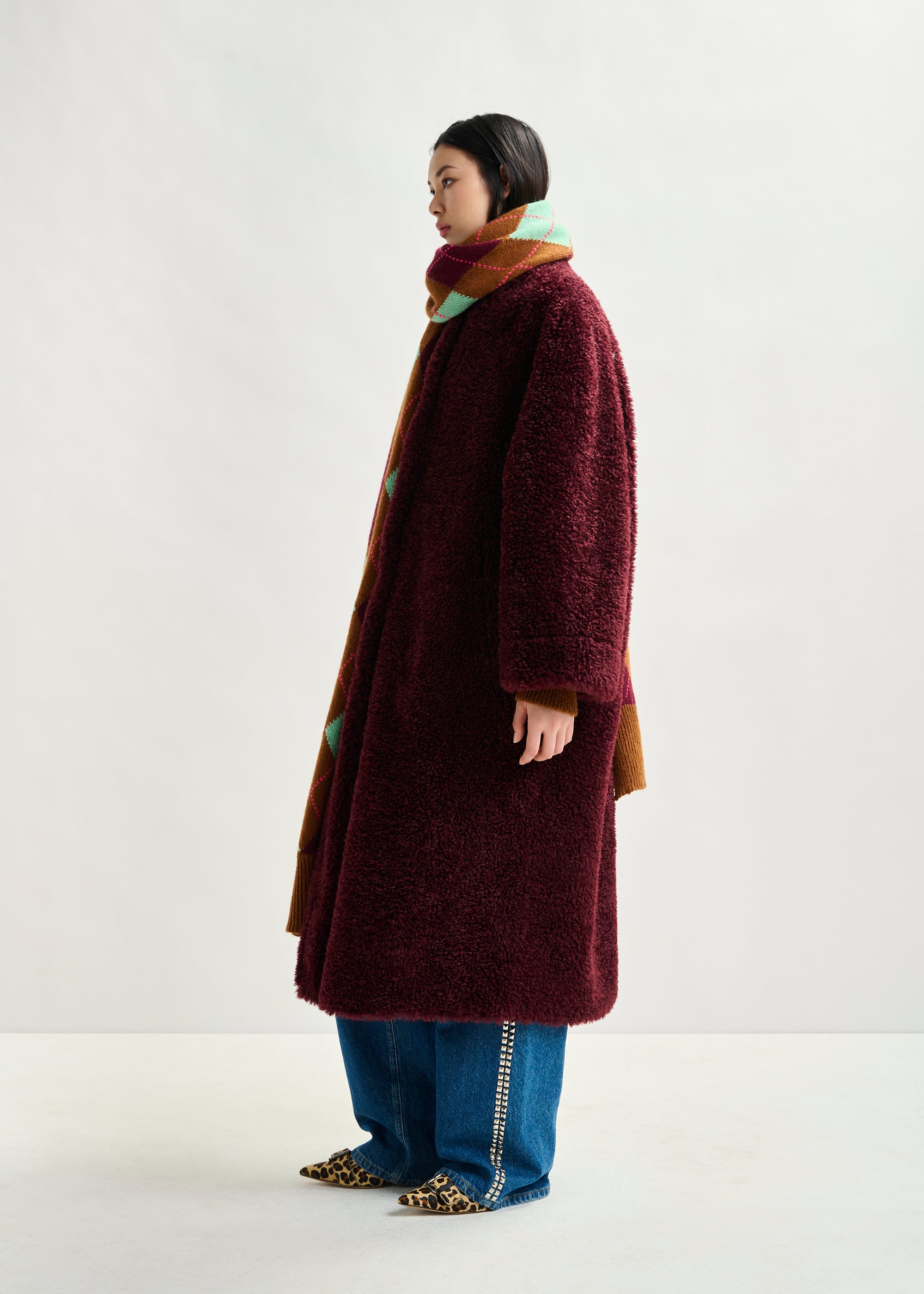 ESSENTIEL ANTWERP ISPOT BURGUNDY COAT 225