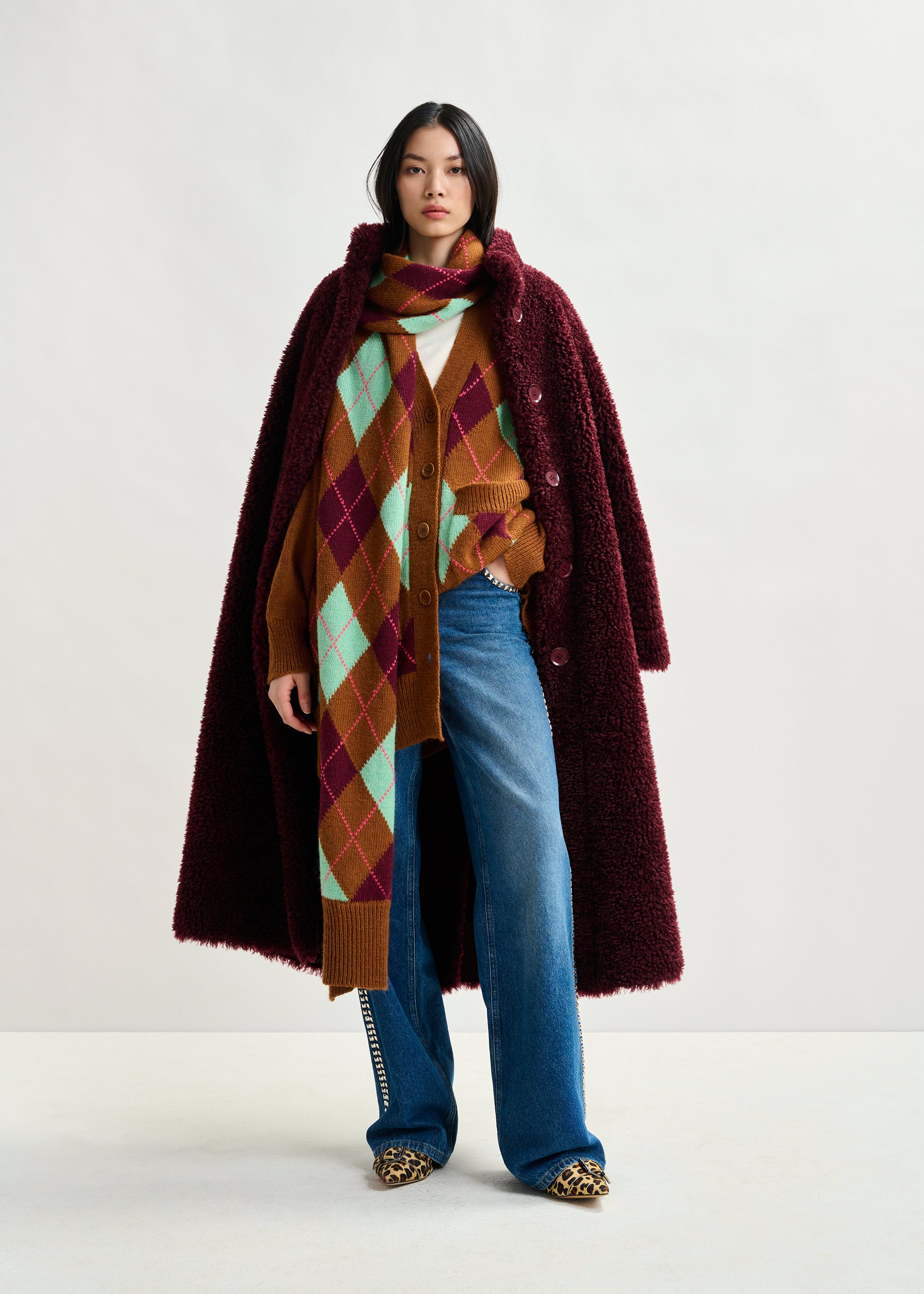 ESSENTIEL ANTWERP ISPOT BURGUNDY COAT 225