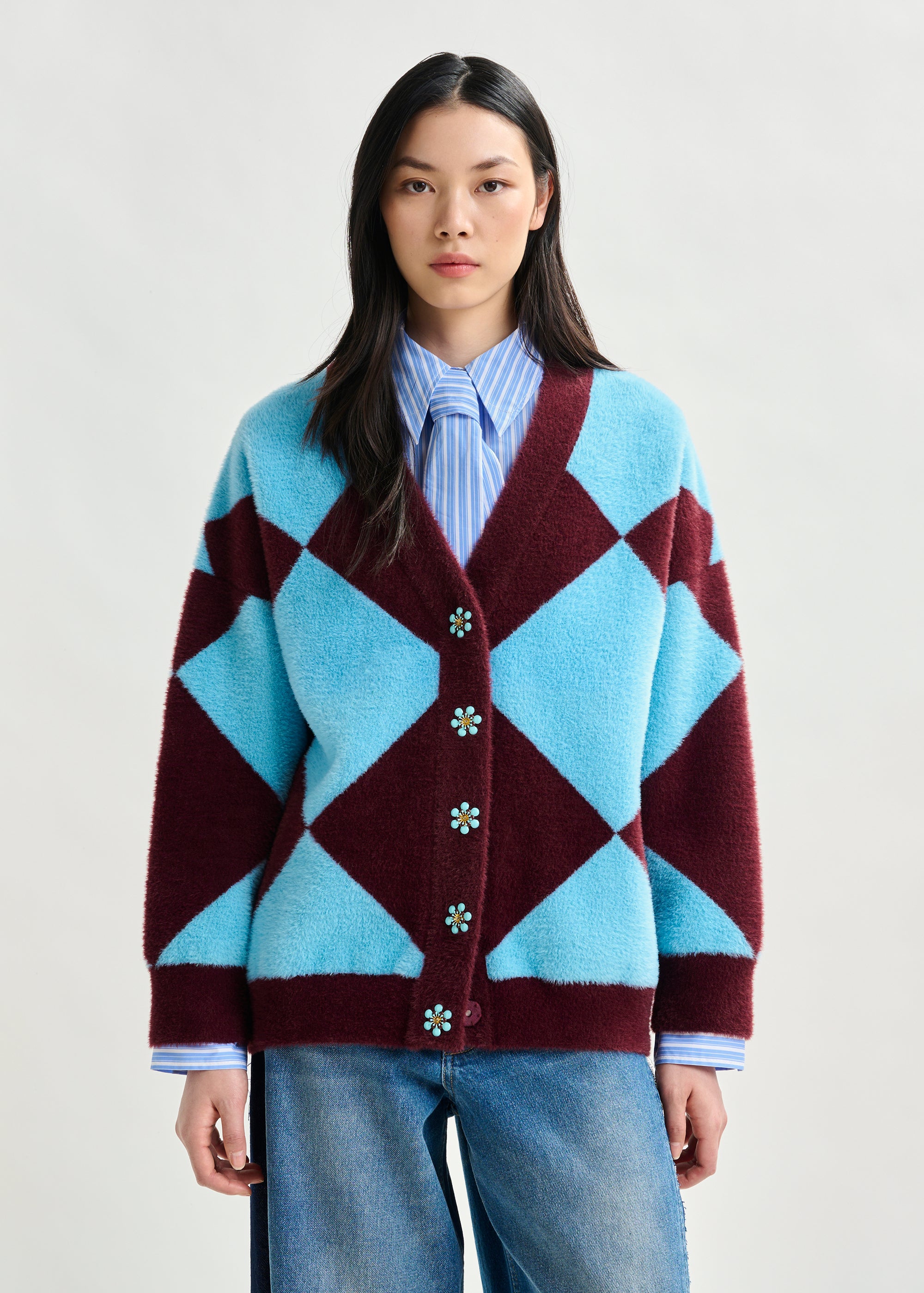 ESSENTIEL ANTWERP IWHO CHECK CARDIGAN 225