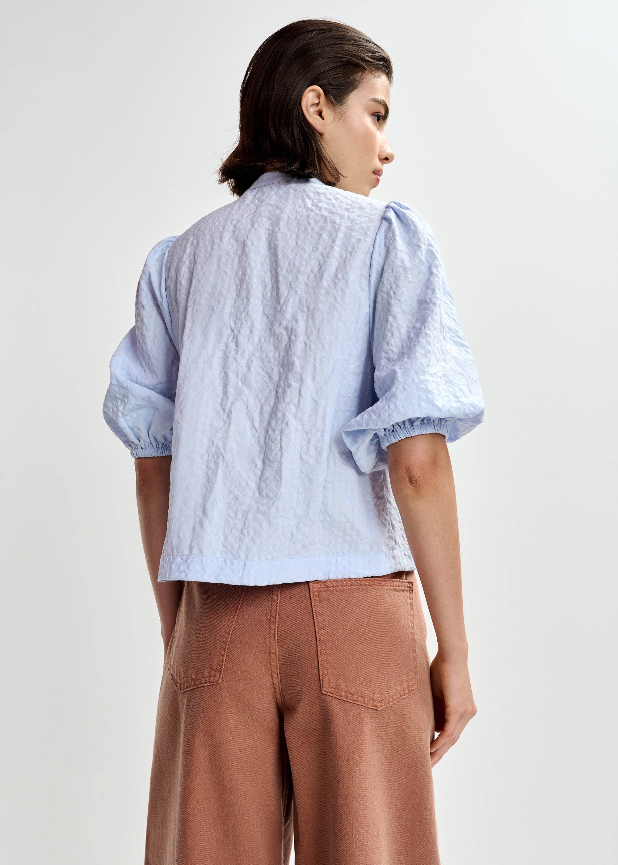 ESSENTIEL ANTWERP JAIDEN EMBELLISHED SHIRT BLUE 126