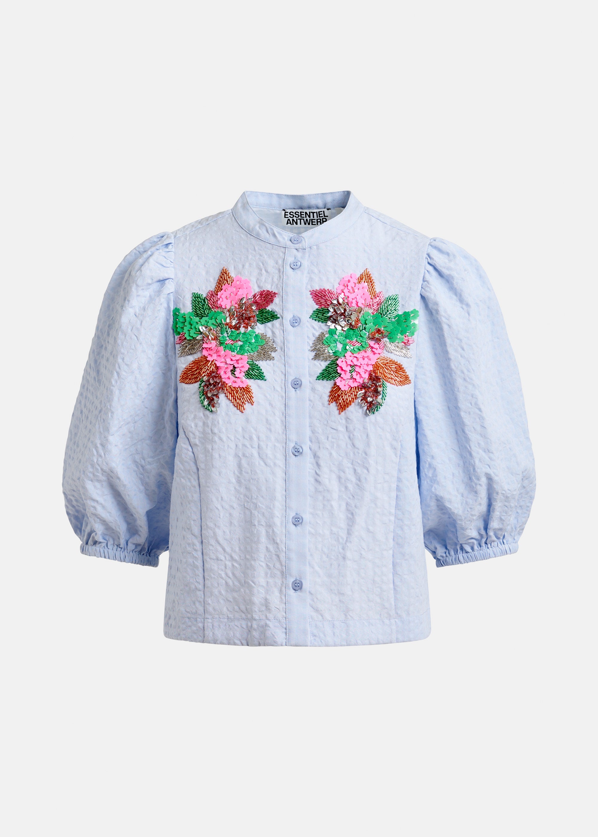 ESSENTIEL ANTWERP JAIDEN EMBELLISHED SHIRT BLUE 126