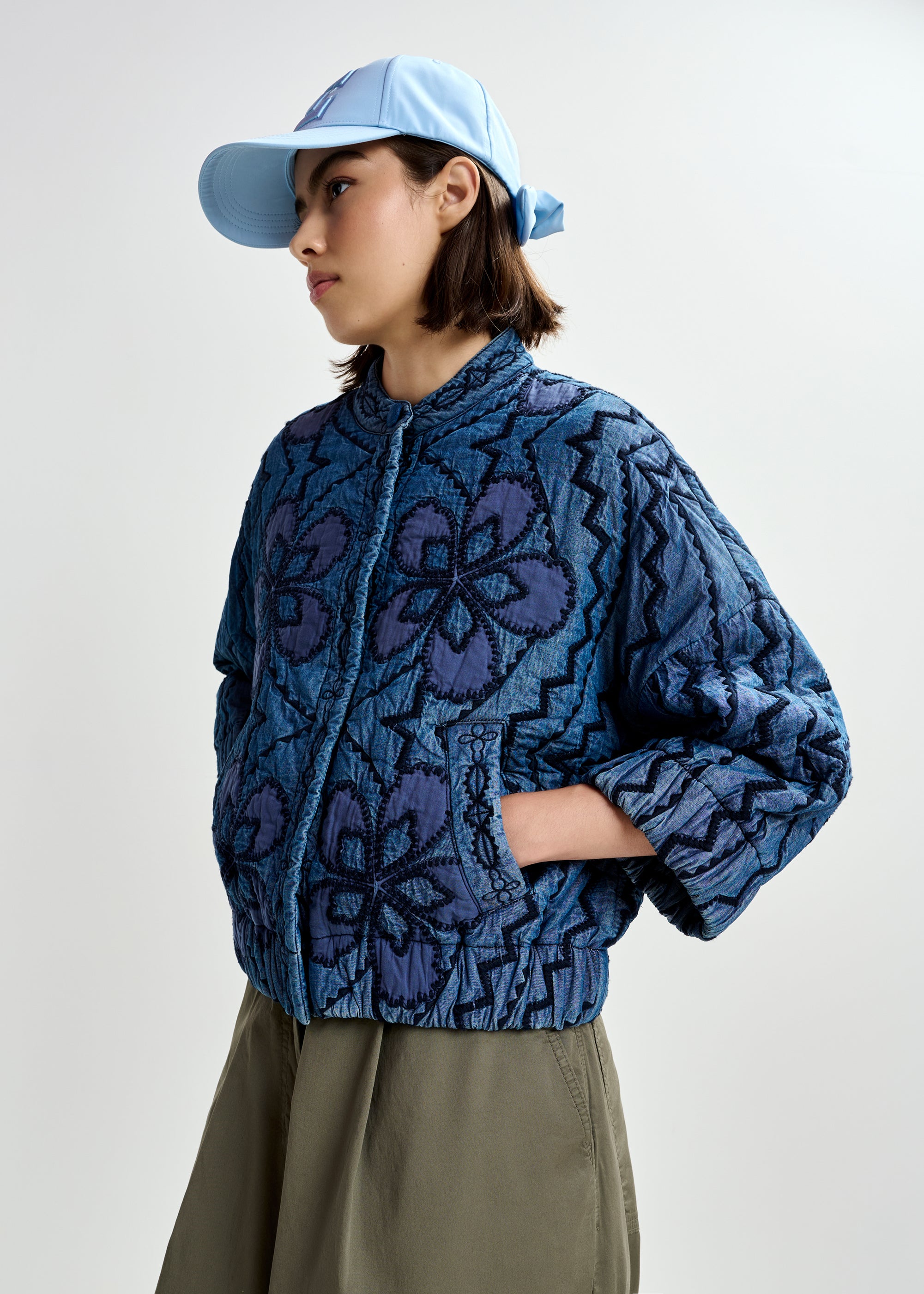 ESSENTIEL ANTWERP JATROPHA QUILTED DENIM JACKET DENIM 126