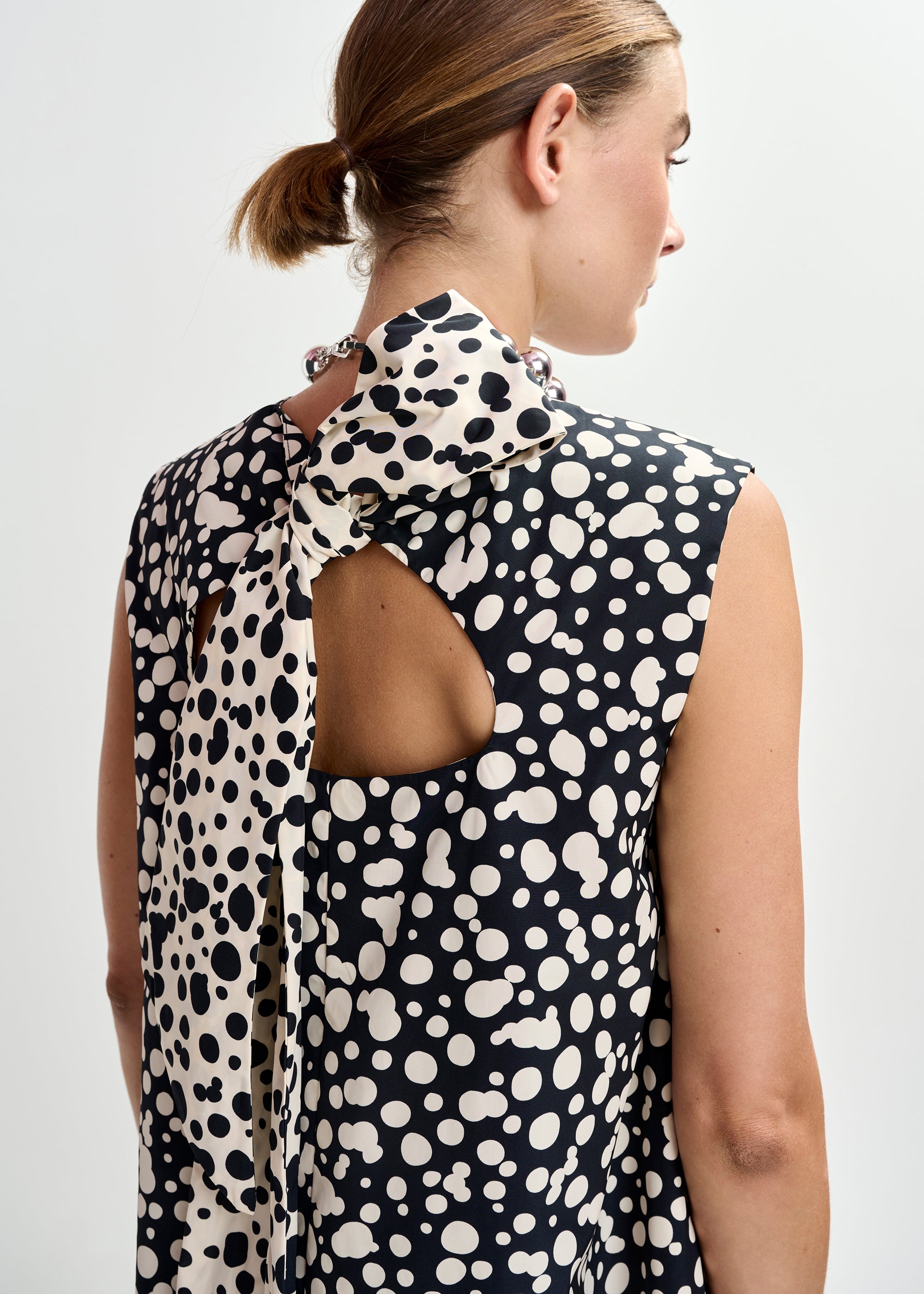 ESSENTIEL ANTWERP JONKEL SLEEVELESS BOW DRESS MULTI 126