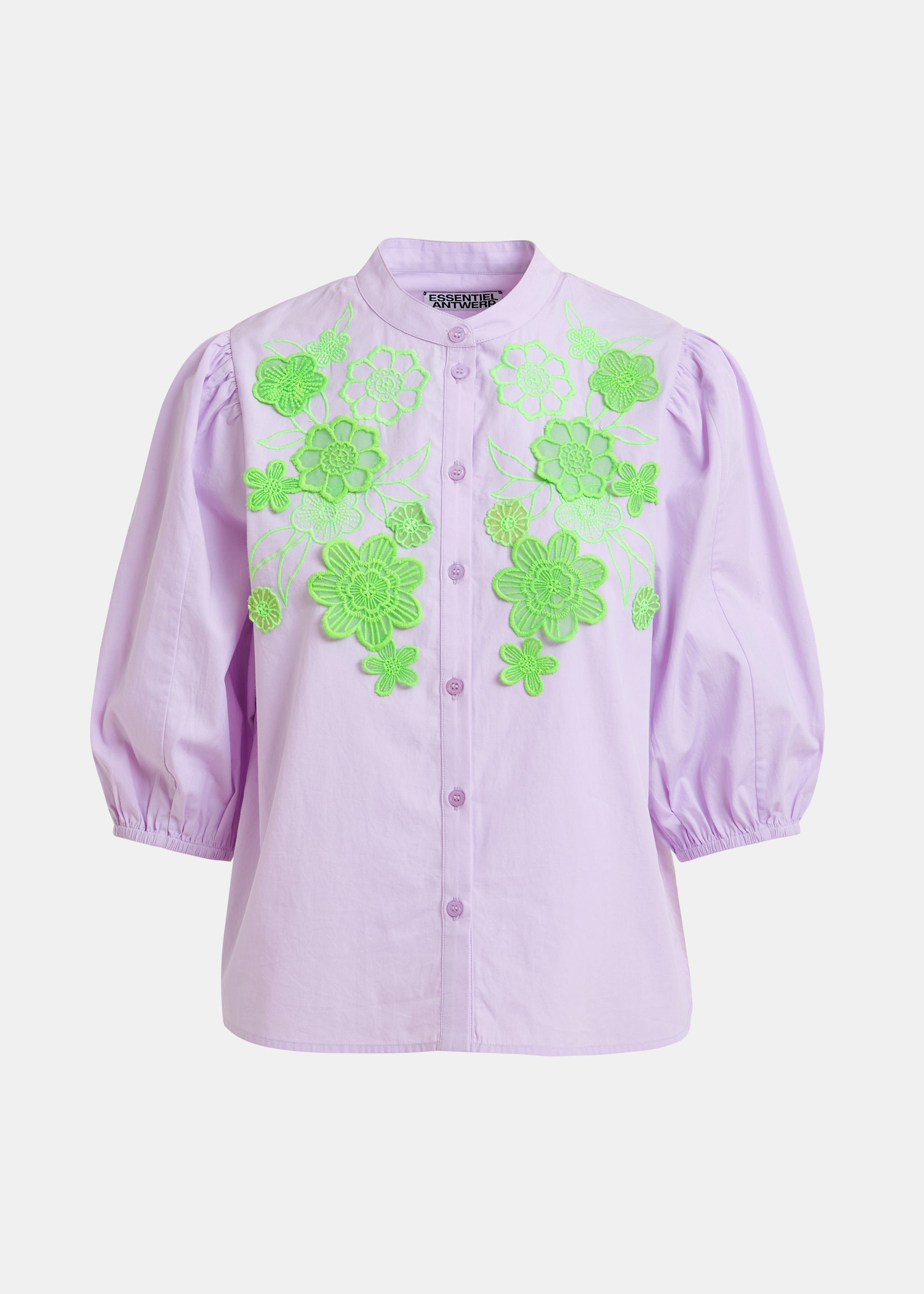 ESSENTIEL ANTWERP JORJA APPLIQUE FLOWER SHIRT GRAPE 126