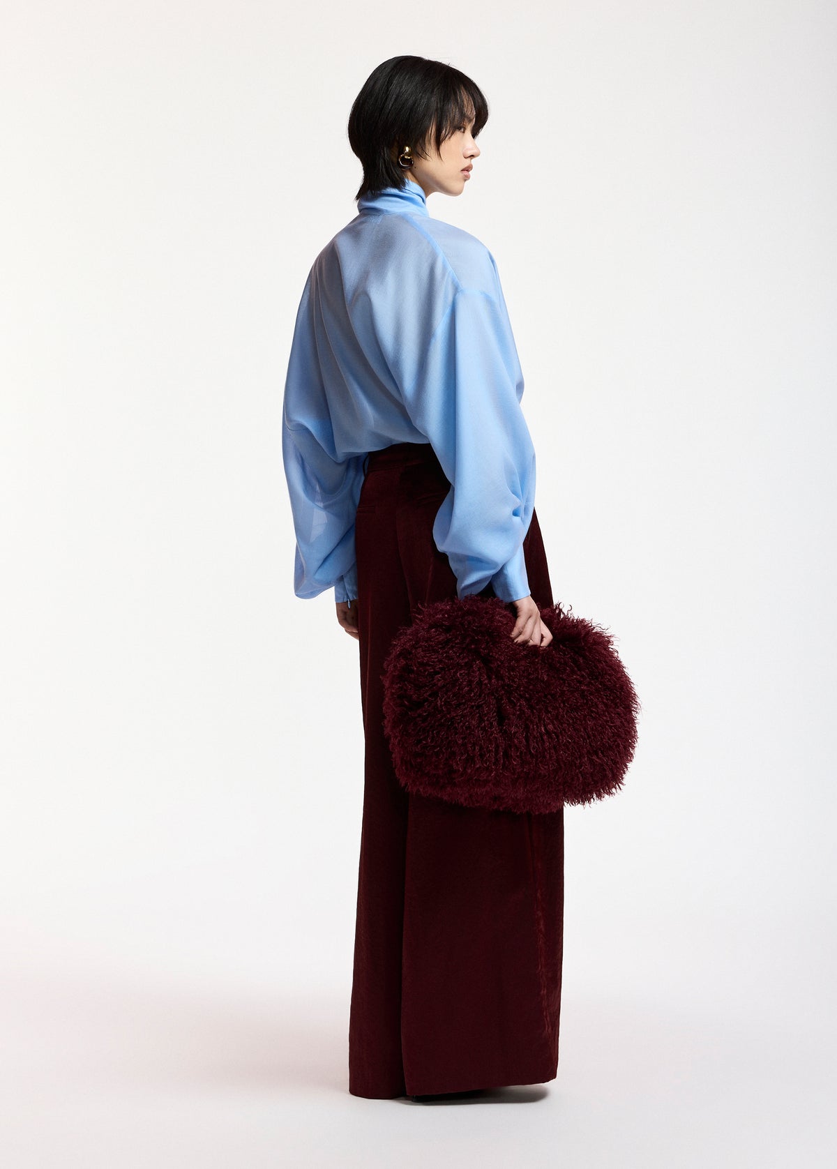ESSENTIEL ANTWERP WINE KARMEN WIDE LEG PANTS 226
