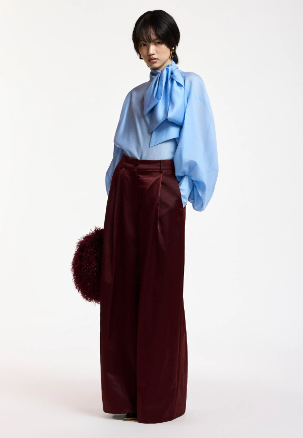 ESSENTIEL ANTWERP WINE KARMEN WIDE LEG PANTS 226