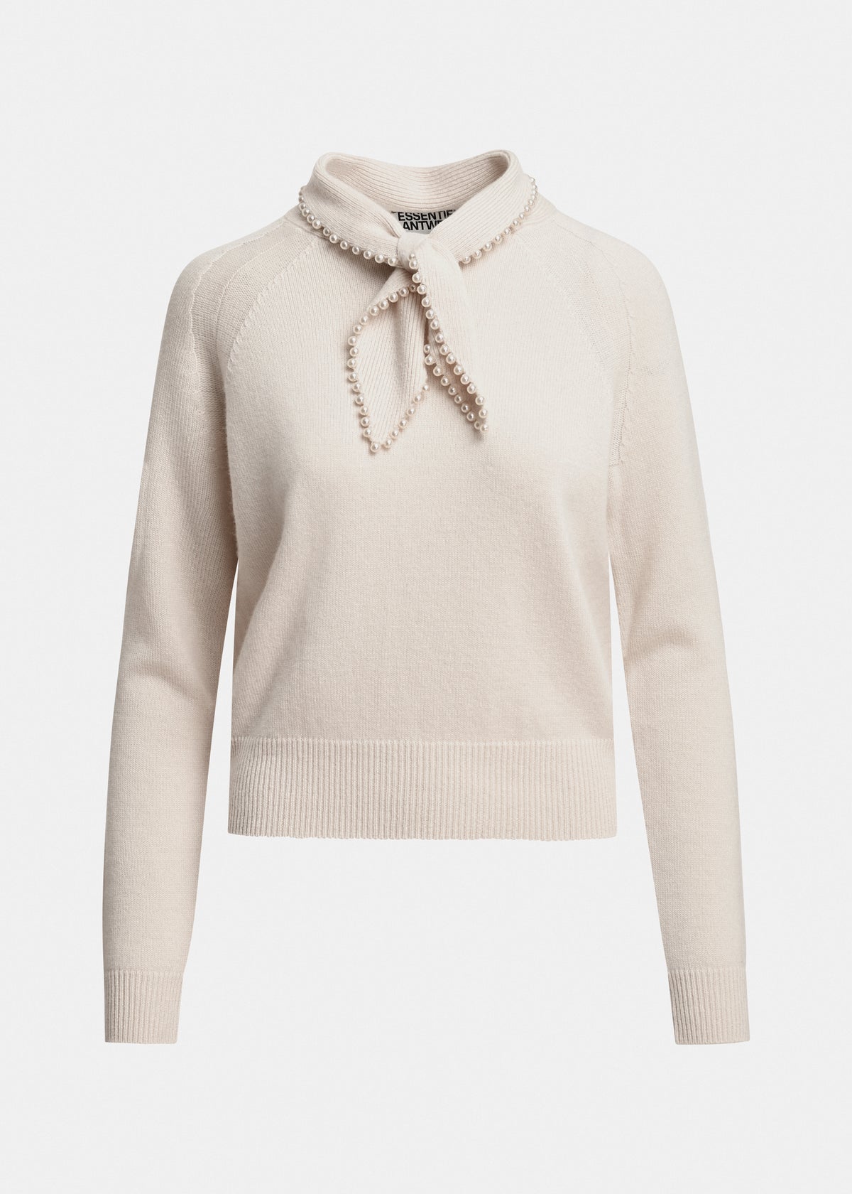 ESSENTIEL ANTWERP WHITE KASA PULLOVER WITH BEADS 226