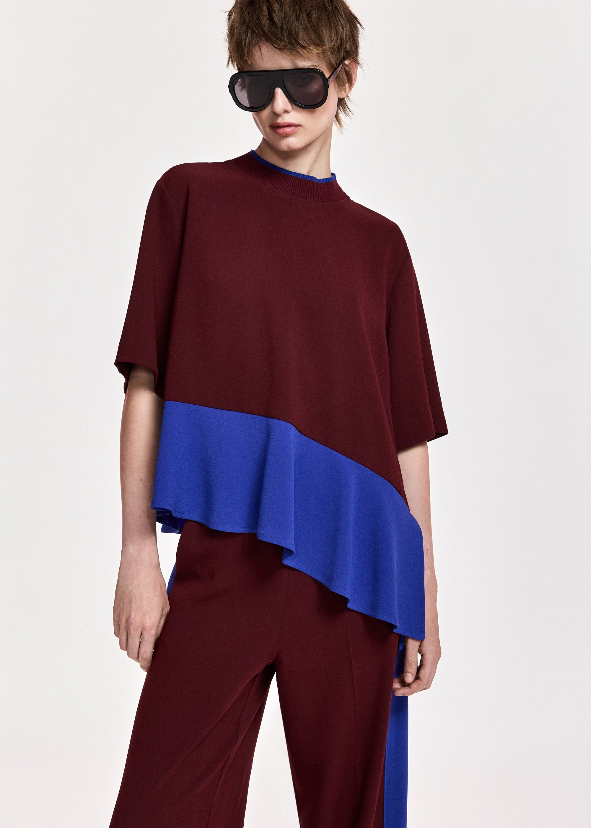 ESSENTIEL ANTWERP WINE KEYLESS TWO COLOUR TOP 226