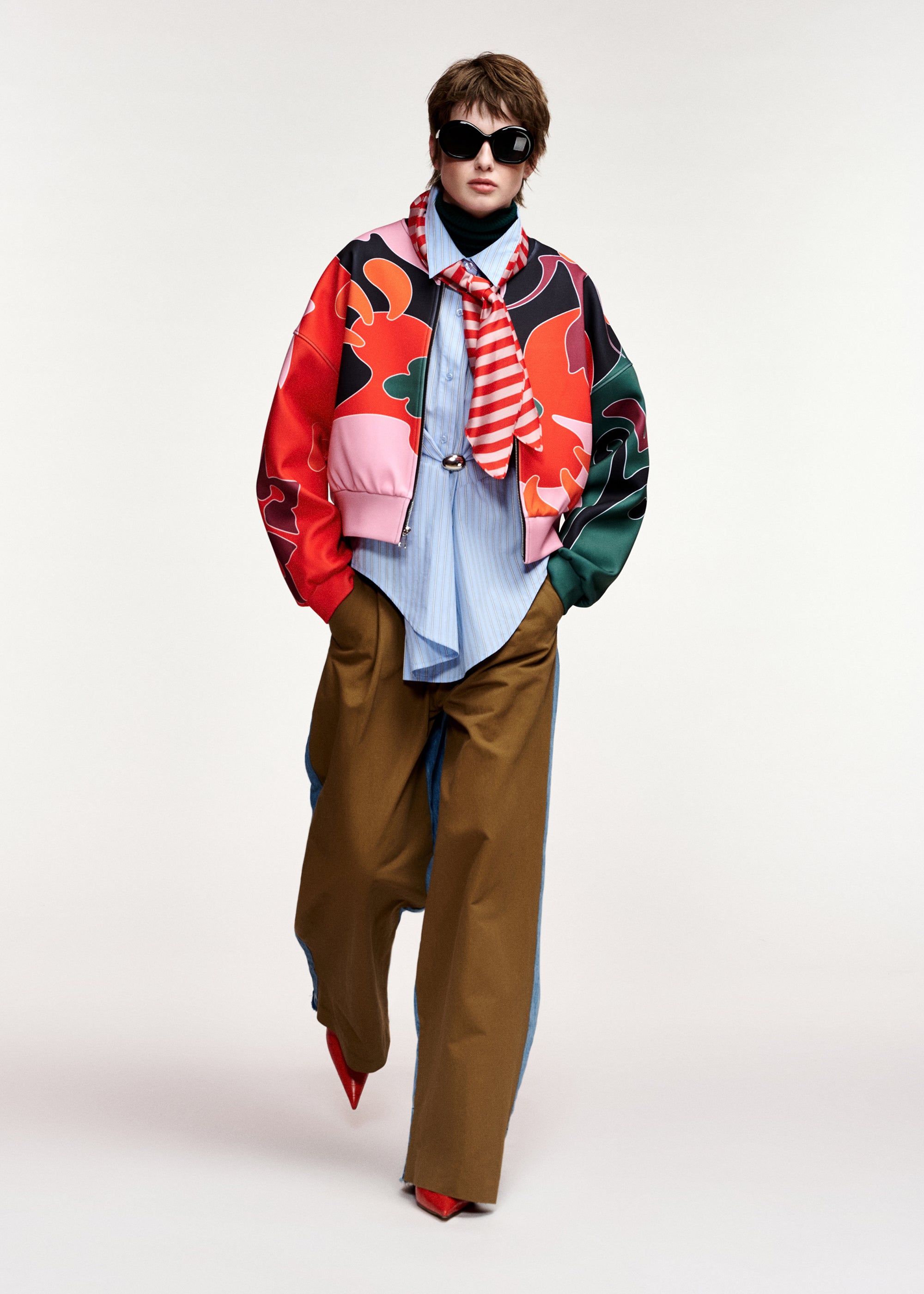 ESSENTIEL ANTWERP RED KIVA PLACED PRINT BOMBER 226