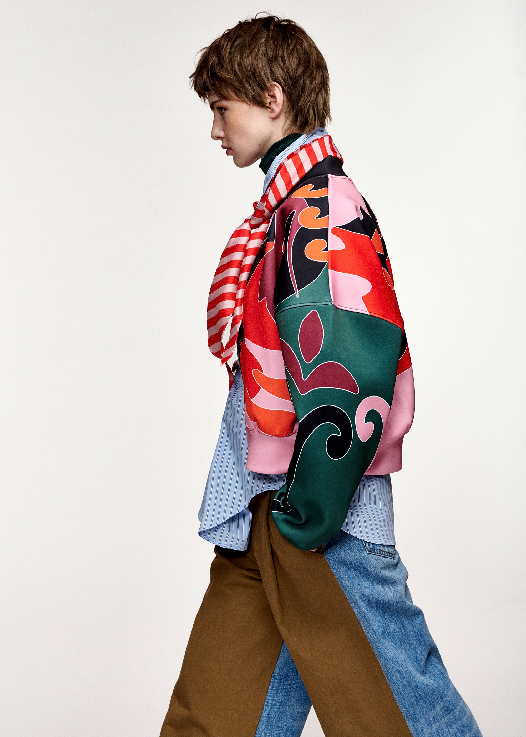 ESSENTIEL ANTWERP RED KIVA PLACED PRINT BOMBER 226