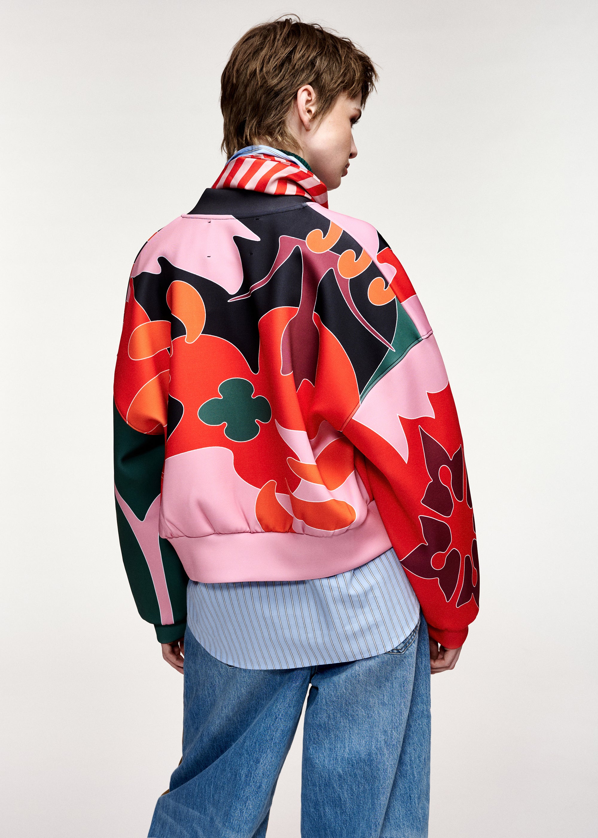 ESSENTIEL ANTWERP RED KIVA PLACED PRINT BOMBER 226