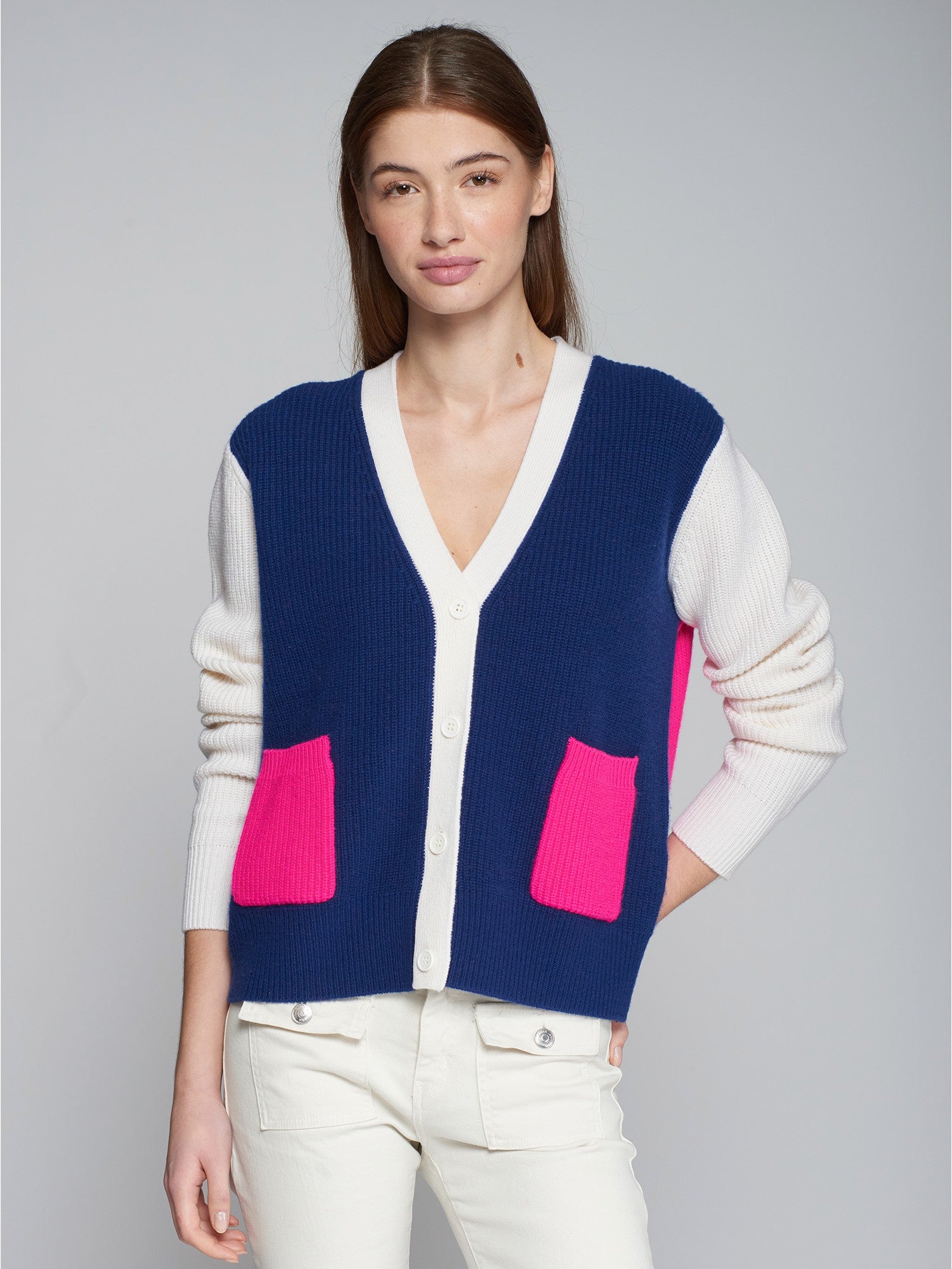 VILAGALLO PINK RIB CARDIGAN 31663 224