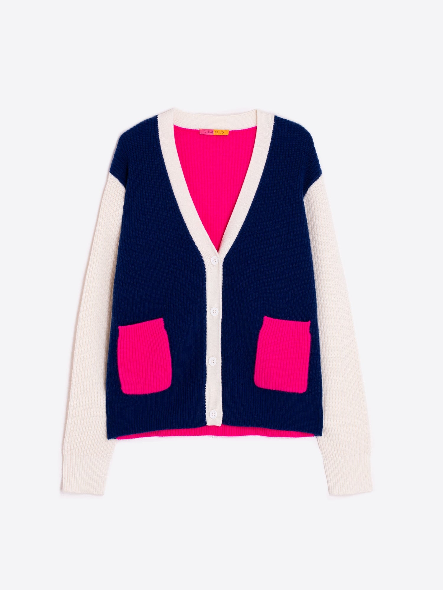 VILAGALLO PINK RIB CARDIGAN 31663 224