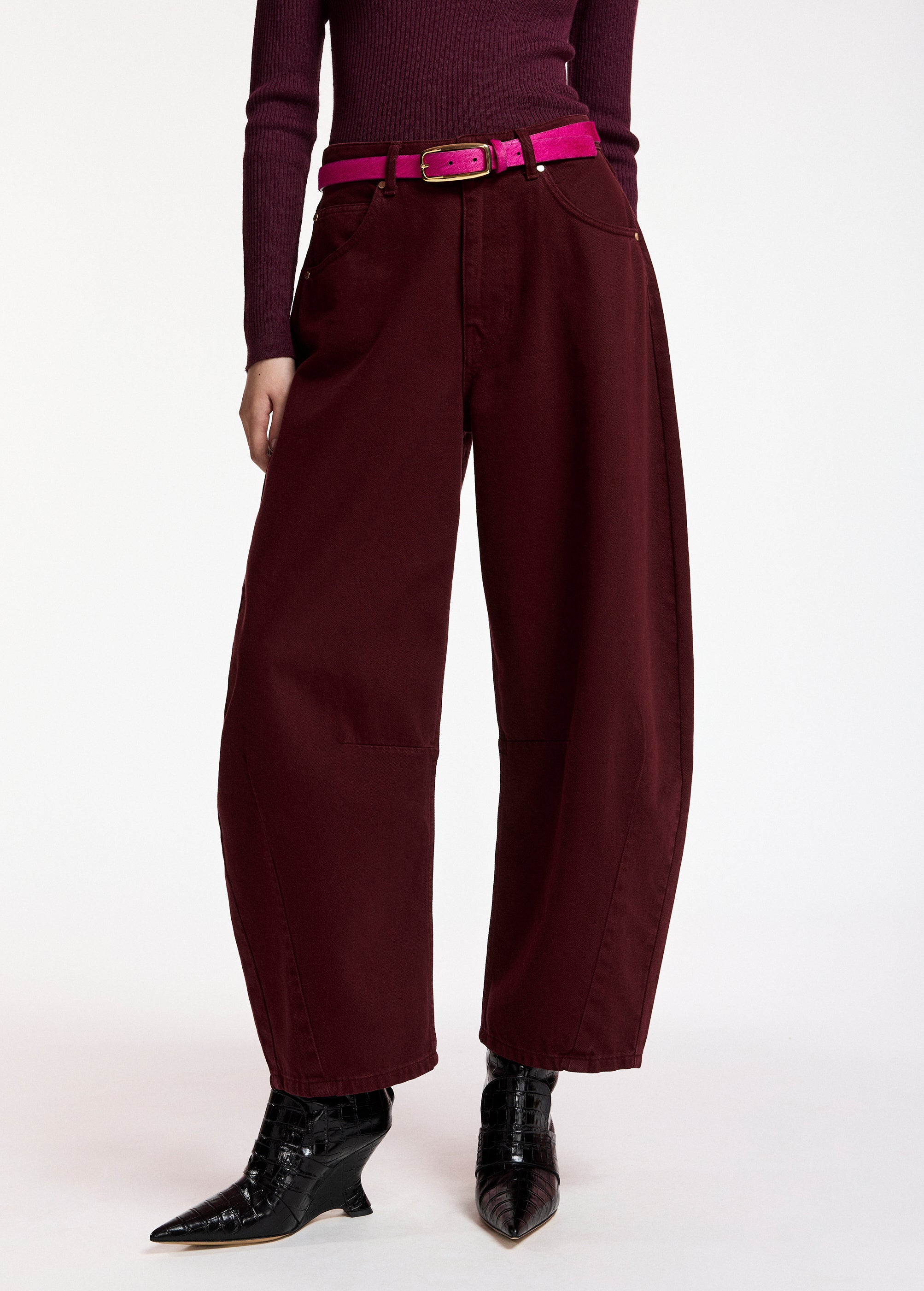 ESSENTIEL ANTWERP WINE KOKOS COLOUR DENIM BARREL LEG 226