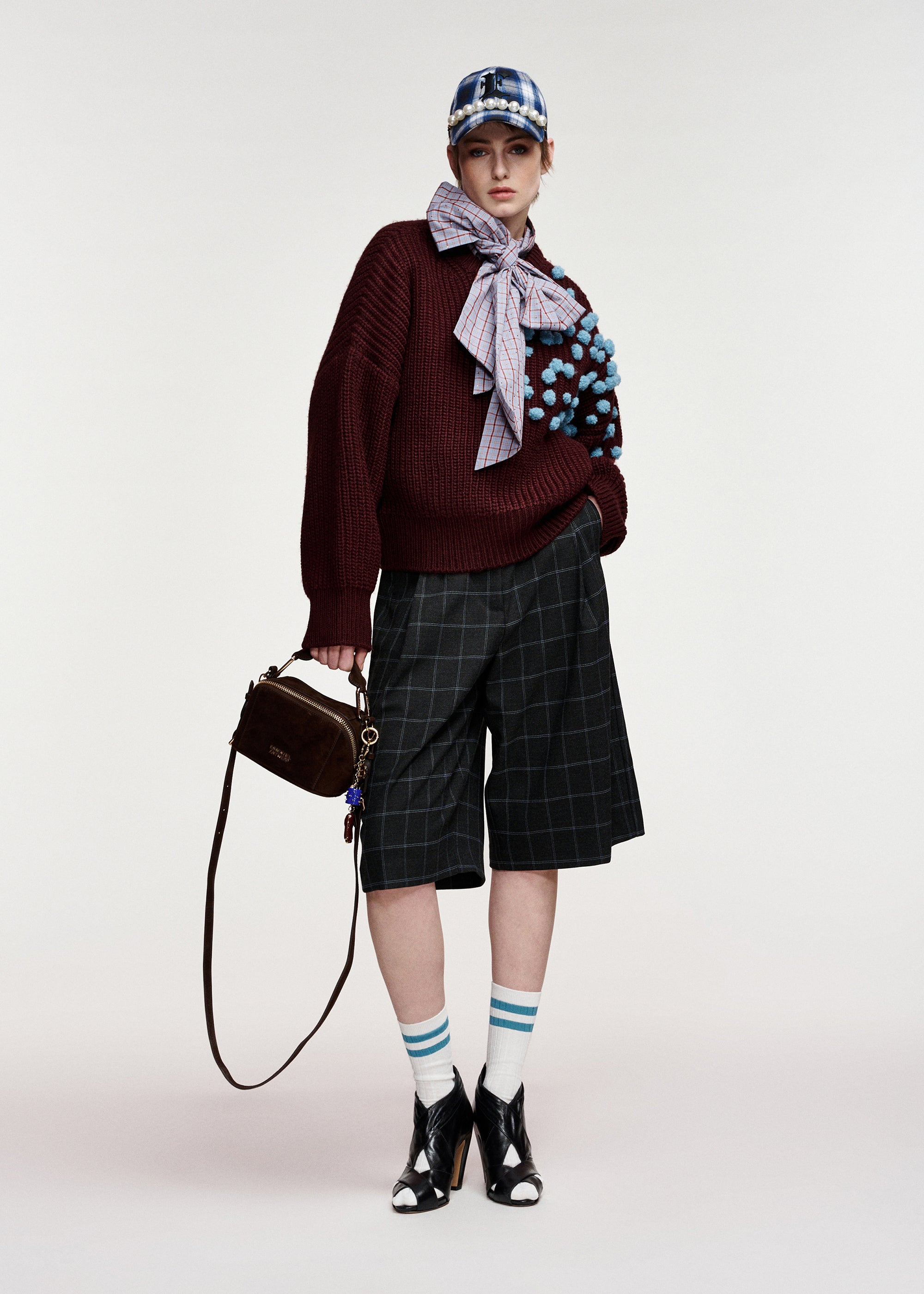 ESSENTIEL ANTWERP WINE KOSTAR EMBROIDERED PULLOVER 226