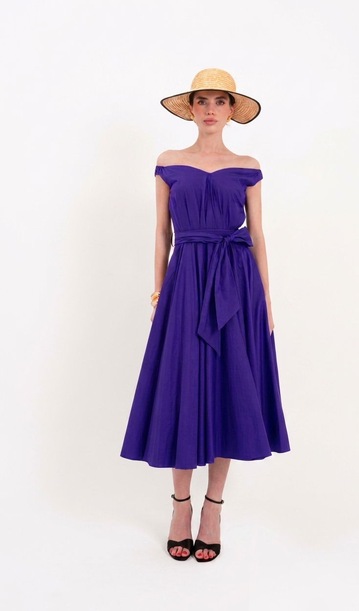 LAVI PURPLE OFF SHOULDER DRESS MAMBO BS7WD0004 126