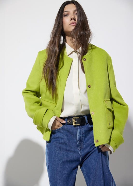 LOLA CASADEMUNT LIME WOOL JACKET LF2602007 226
