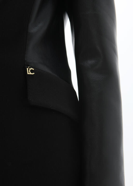 LOLA CASADEMUNT BLACK PLEATH JACKET LF2602012 226