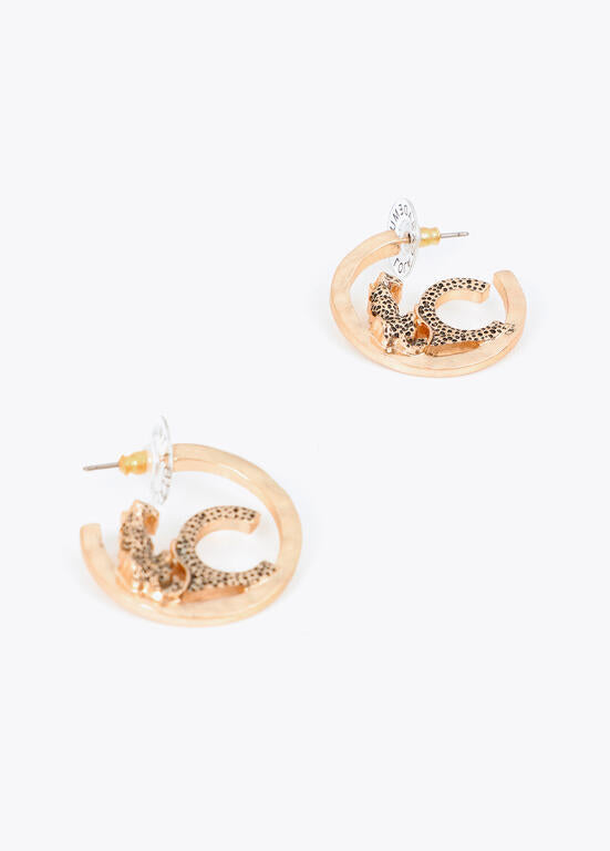 LOLA CASADEMUNT EARRINGS WITH ANIMAL TEXTURE LOGO 2603002 226