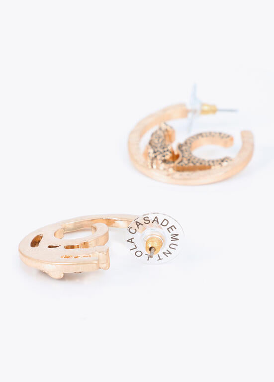 LOLA CASADEMUNT EARRINGS WITH ANIMAL TEXTURE LOGO 2603002 226