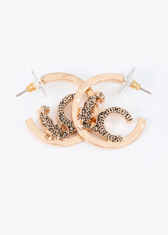 LOLA CASADEMUNT EARRINGS WITH ANIMAL TEXTURE LOGO 2603002 226