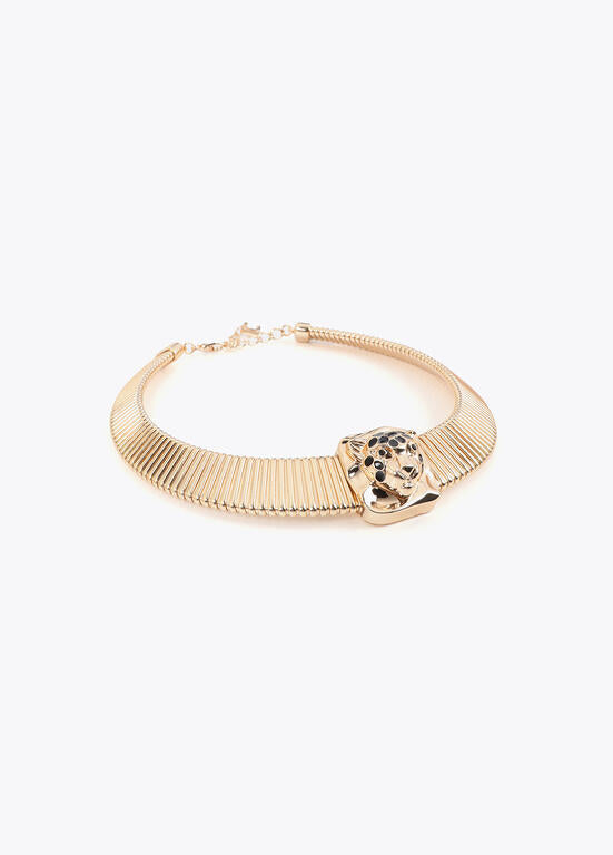 LOLA CASADEMUNT LEOPARD MESH GOLD NECKLACE 2603032 226