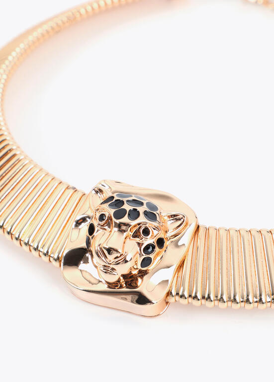LOLA CASADEMUNT LEOPARD MESH GOLD NECKLACE 2603032 226