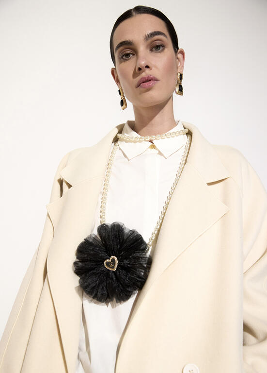 LOLA CASADEMUNT DOUBLE STRAND PEARL AND FLOWER NECKLACE 2603040 226E